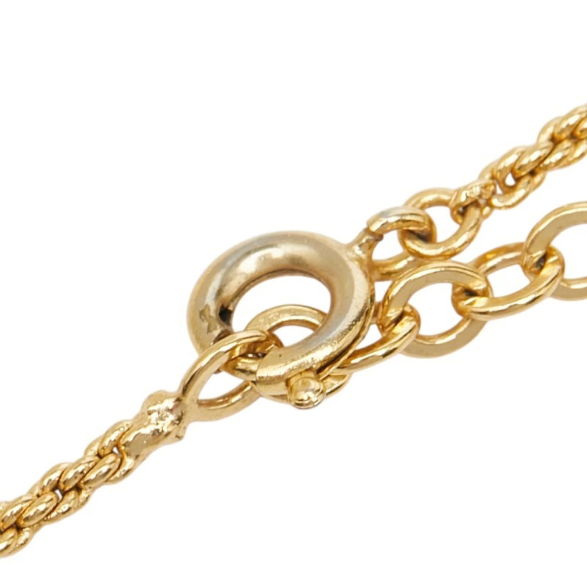 Heart Motif Pendant Necklace Gold Plated Rhinestone - Image 5
