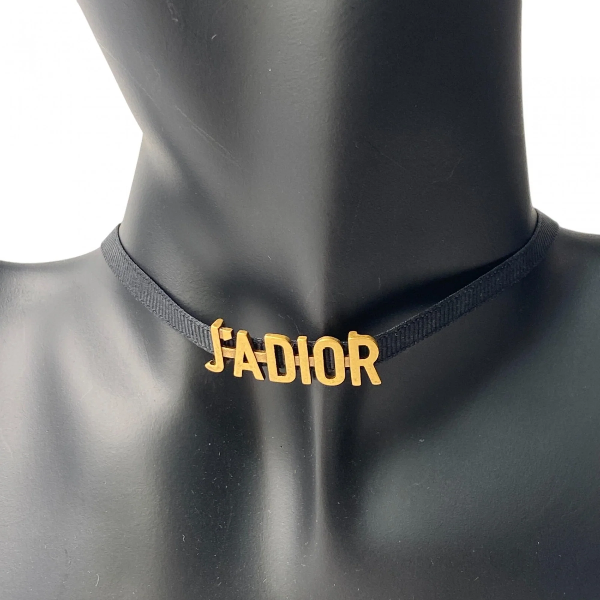 J.A DIOR Choker Necklace Black and Gold - Image 2