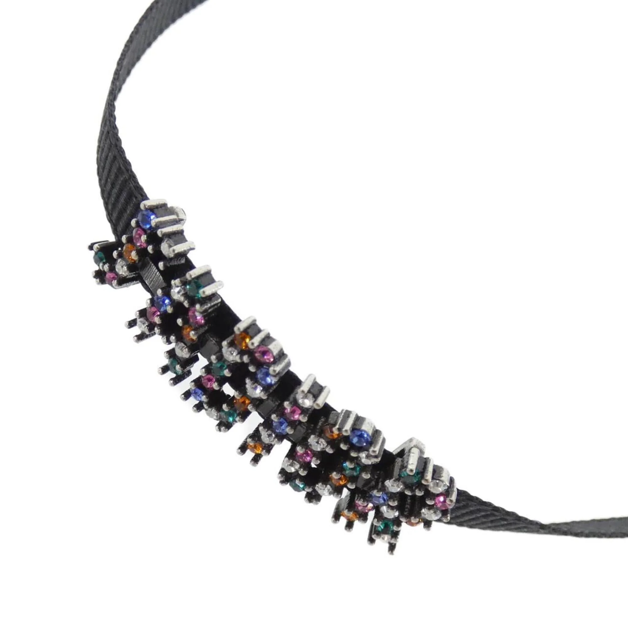 J'a Pendant Necklace Black and Multi-Color