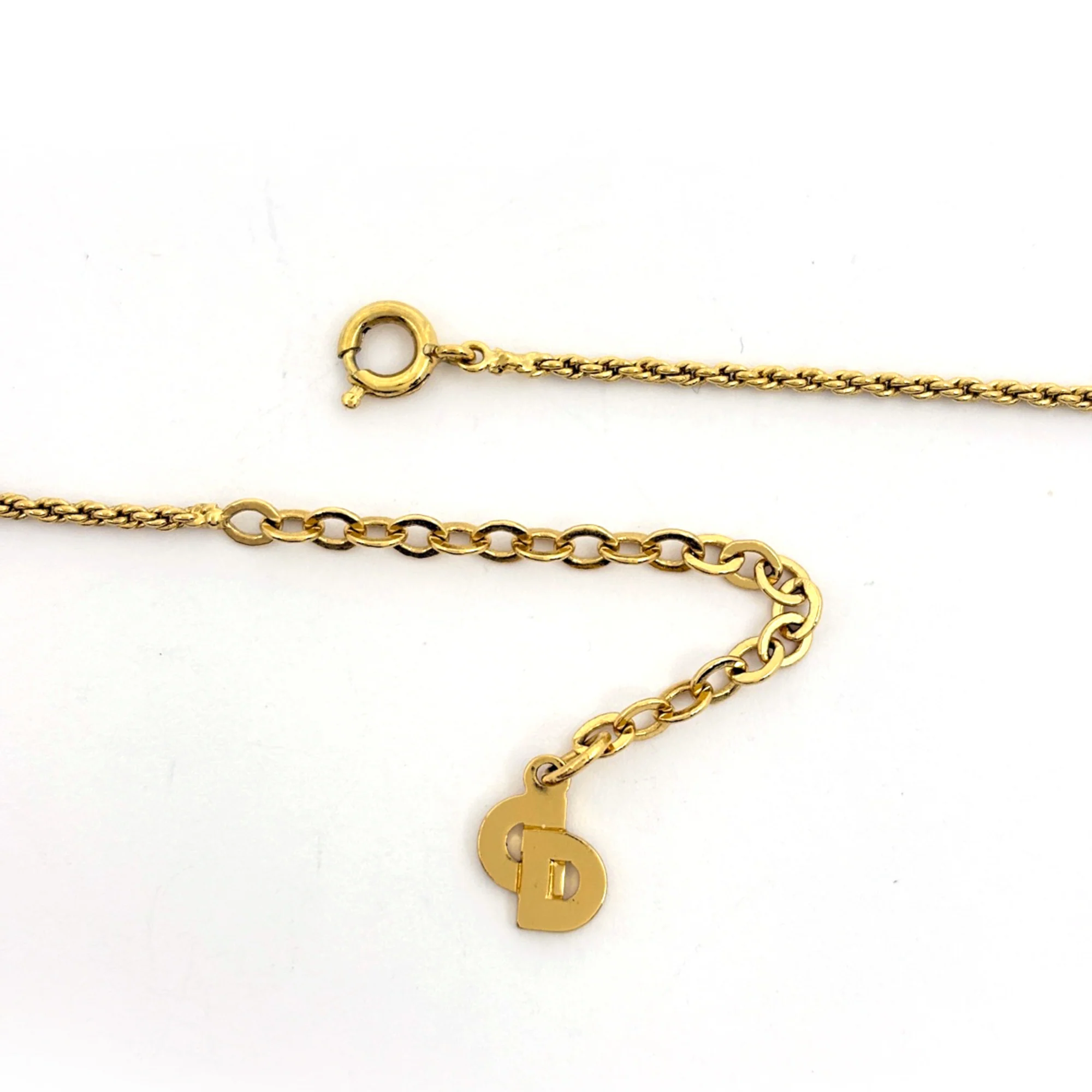 Pendant Necklace Black and Gold with Rhinestone - Image 3