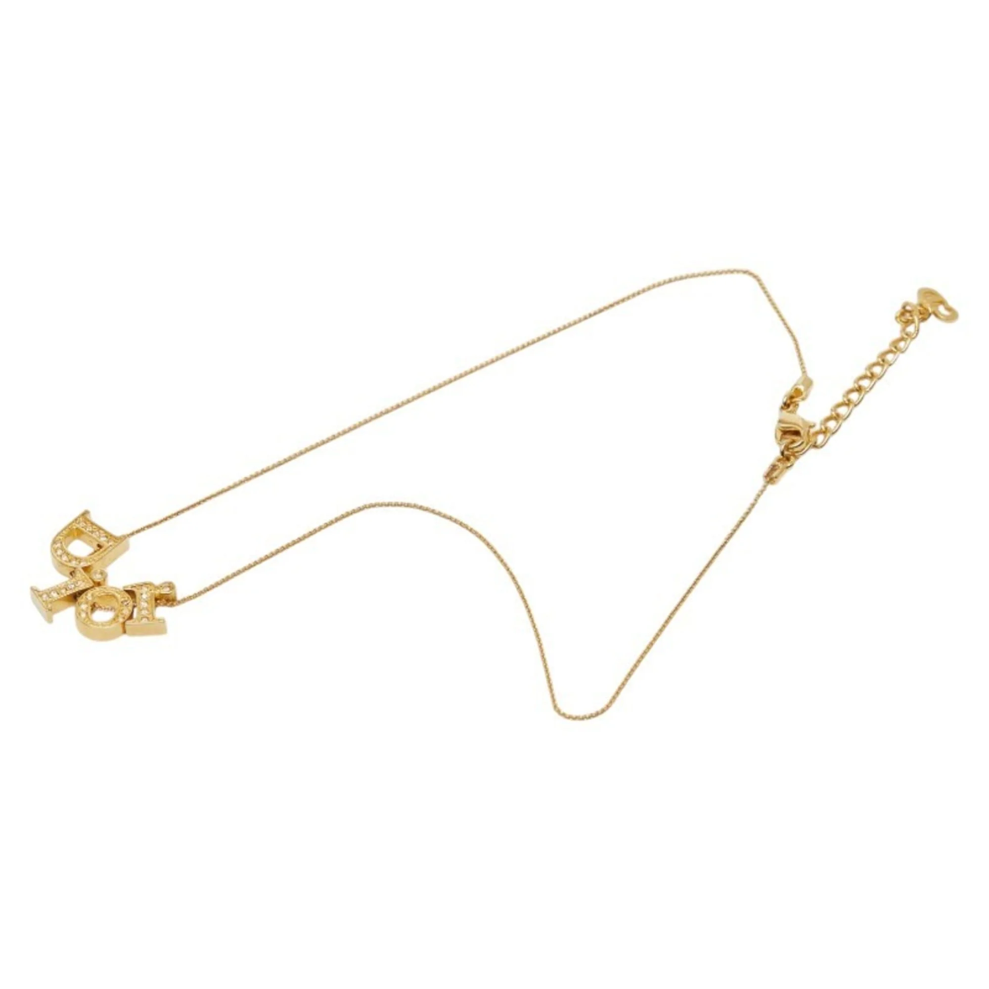 Pendant Necklace Gold and Rhinestone - Image 4