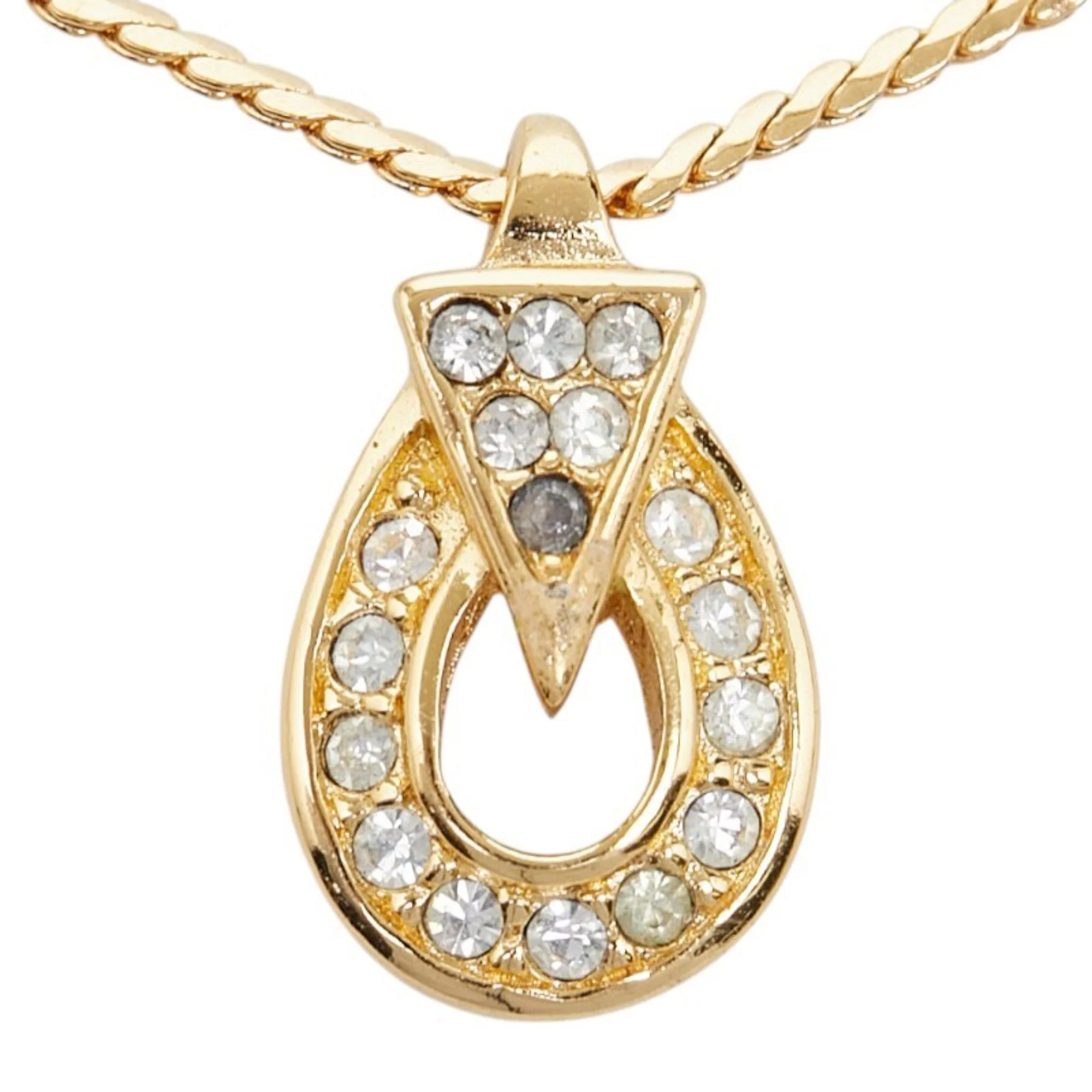 Pendant Necklace Gold and Rhinestone - Image 2