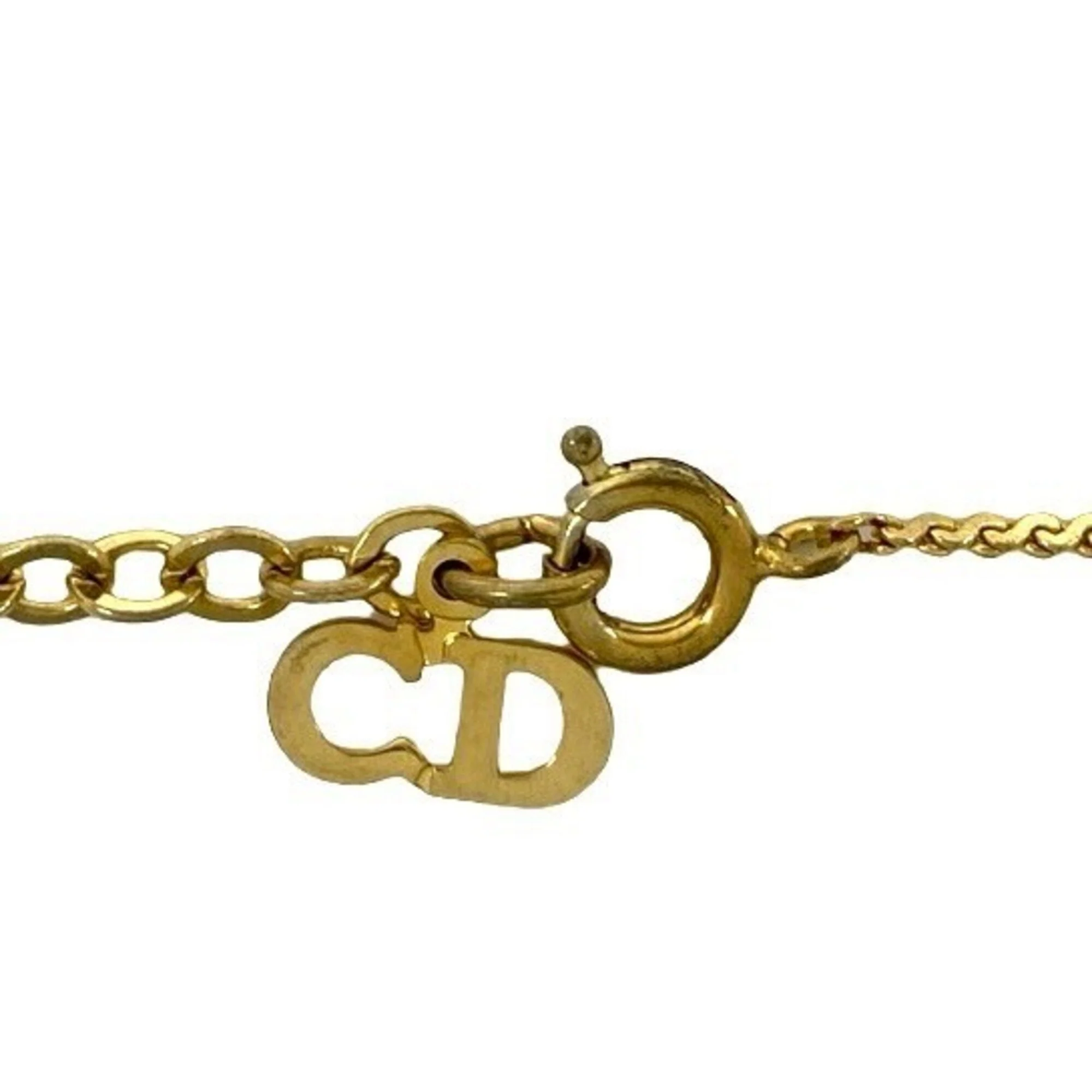 Pendant Necklace Gold and Rhinestone - Image 4