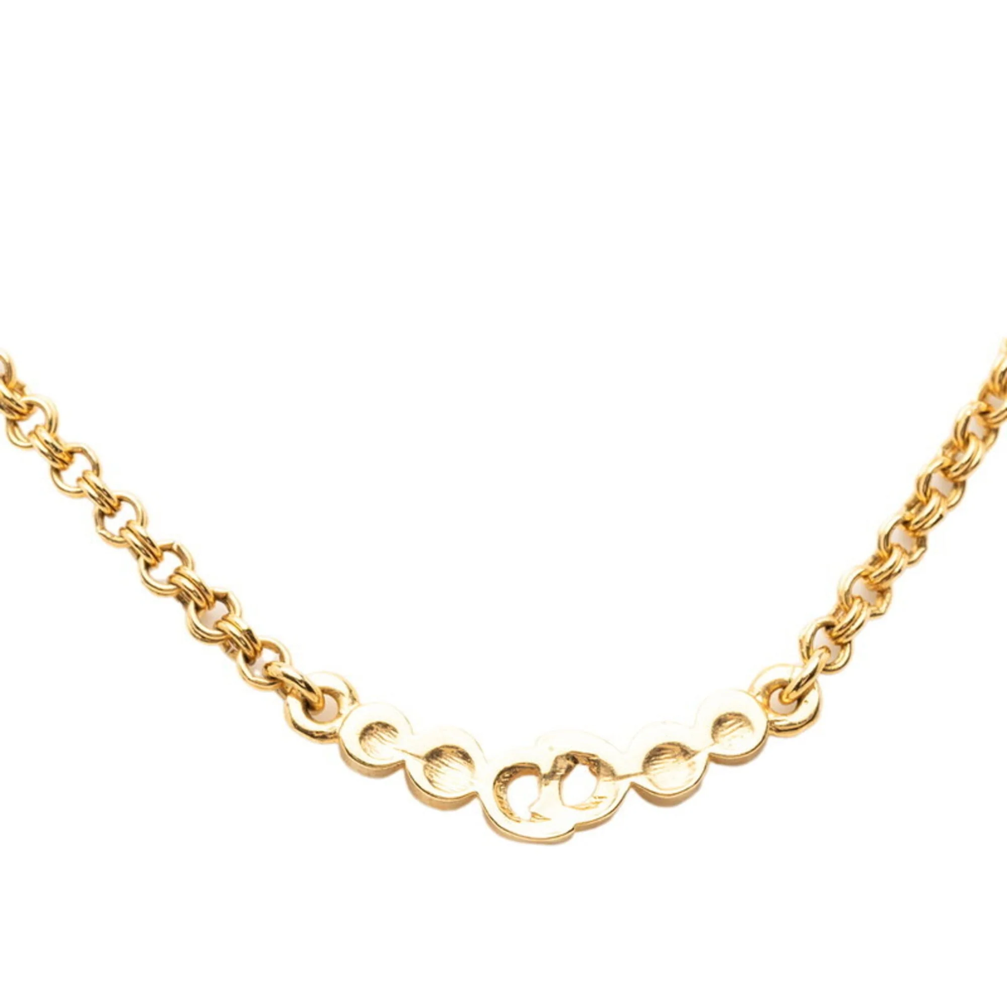 Pendant Necklace Gold and Rhinestone - Image 2