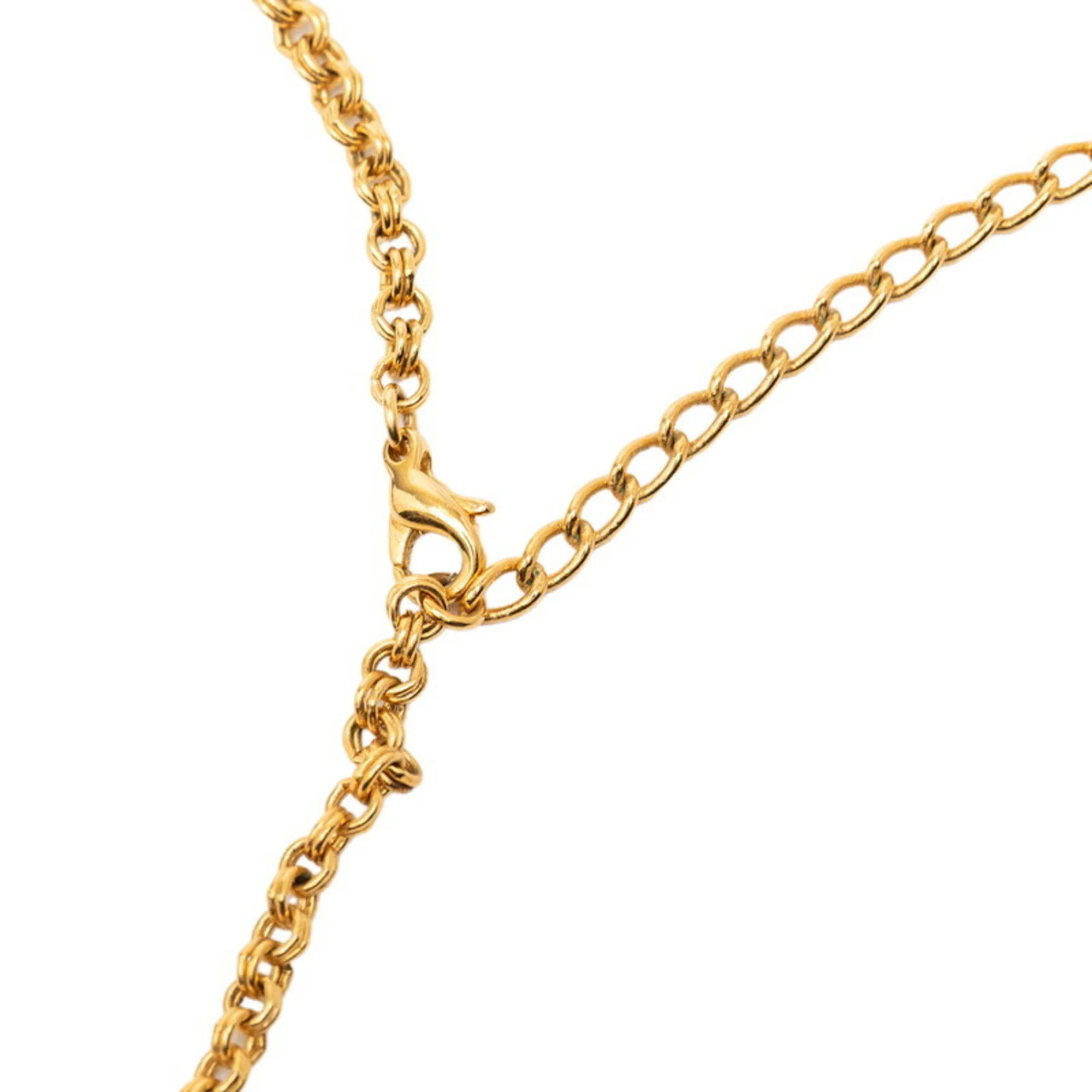 Pendant Necklace Gold and Rhinestone - Image 4