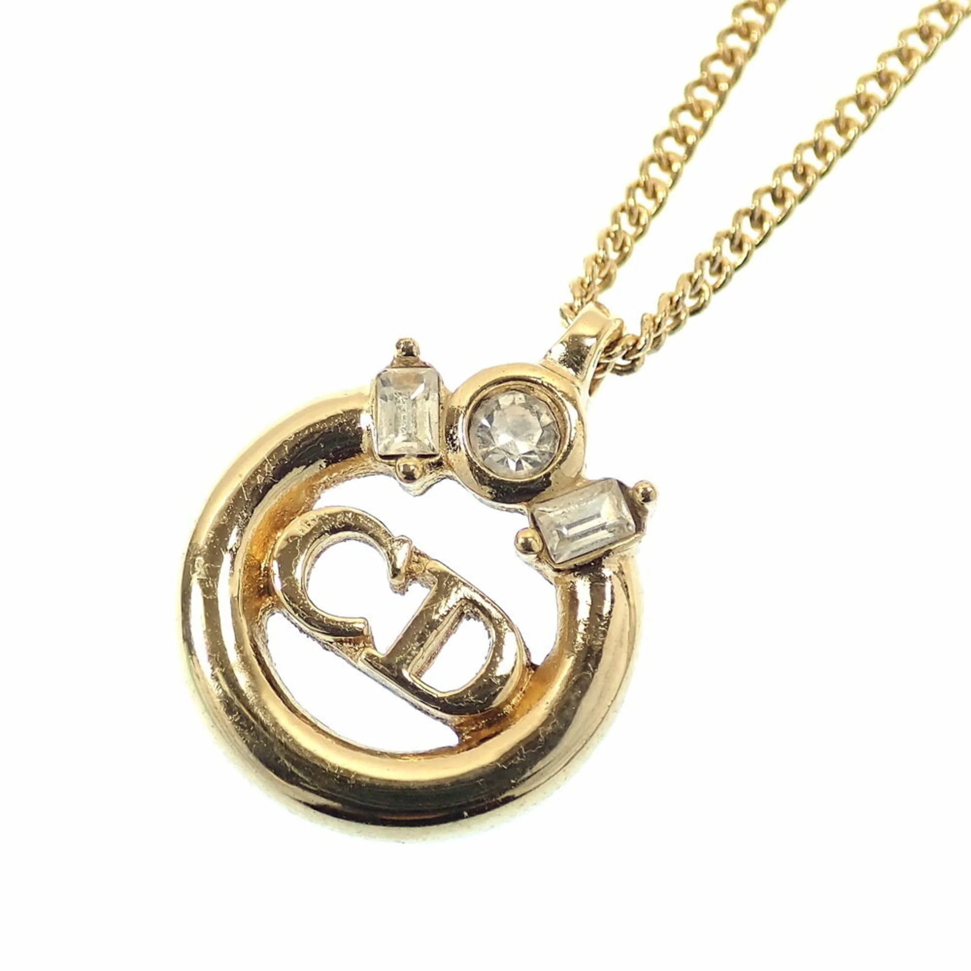 Pendant Necklace Gold Color GP With Color Stone