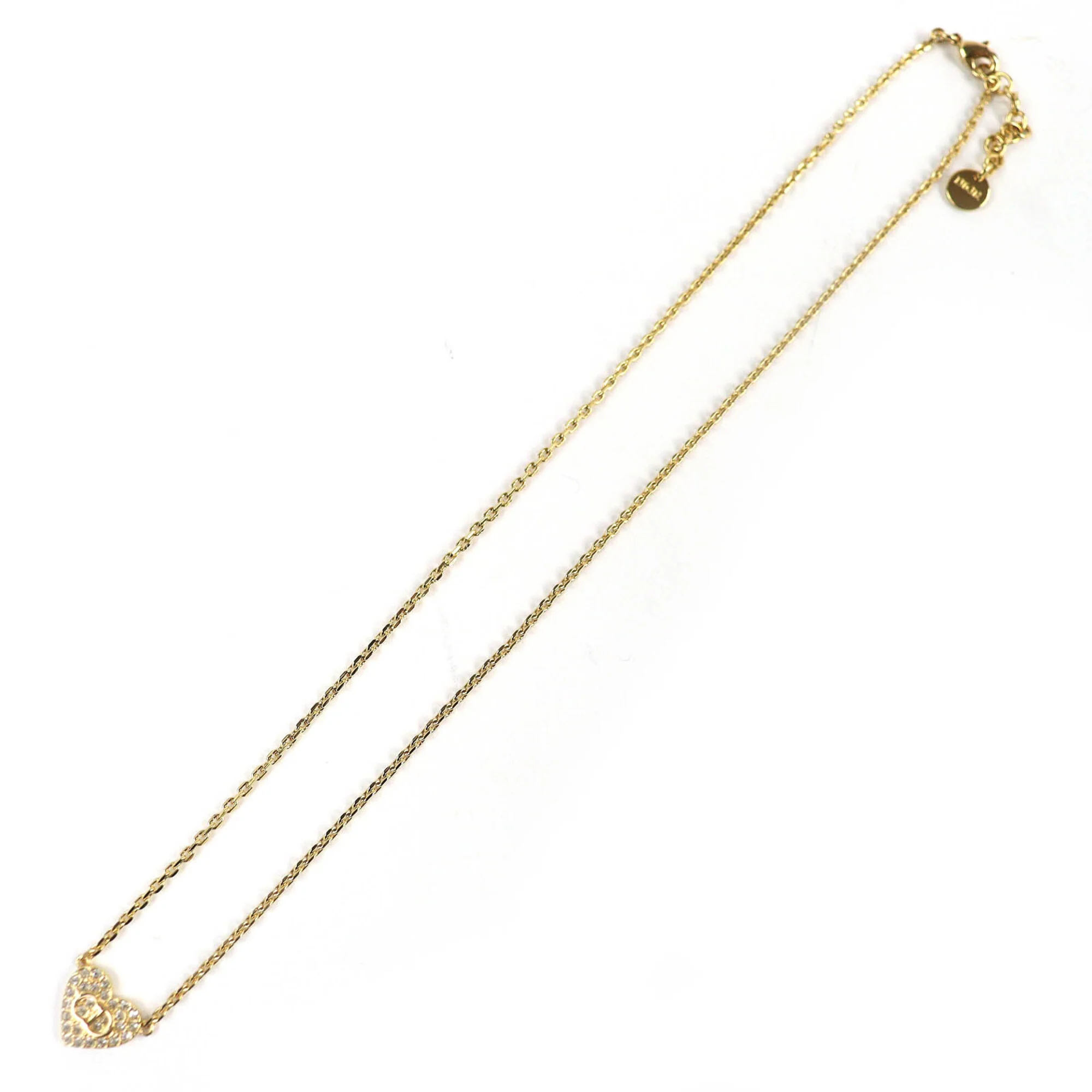 Pendant Necklace Gold Heart with Rhinestone - Image 4