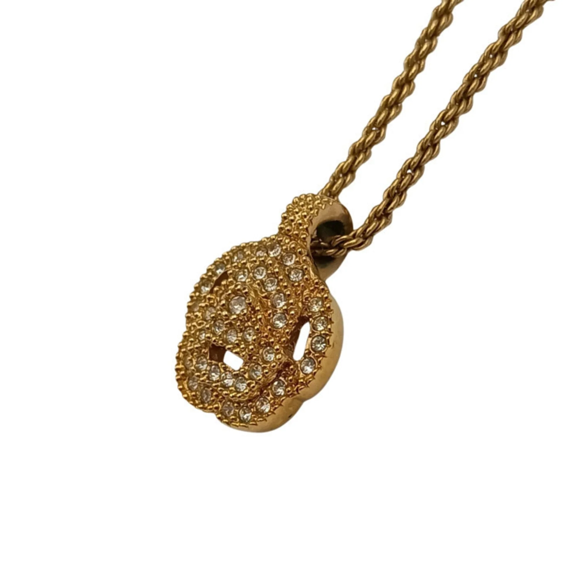 Pendant Necklace Gold Metal with Rhinestone - Image 2