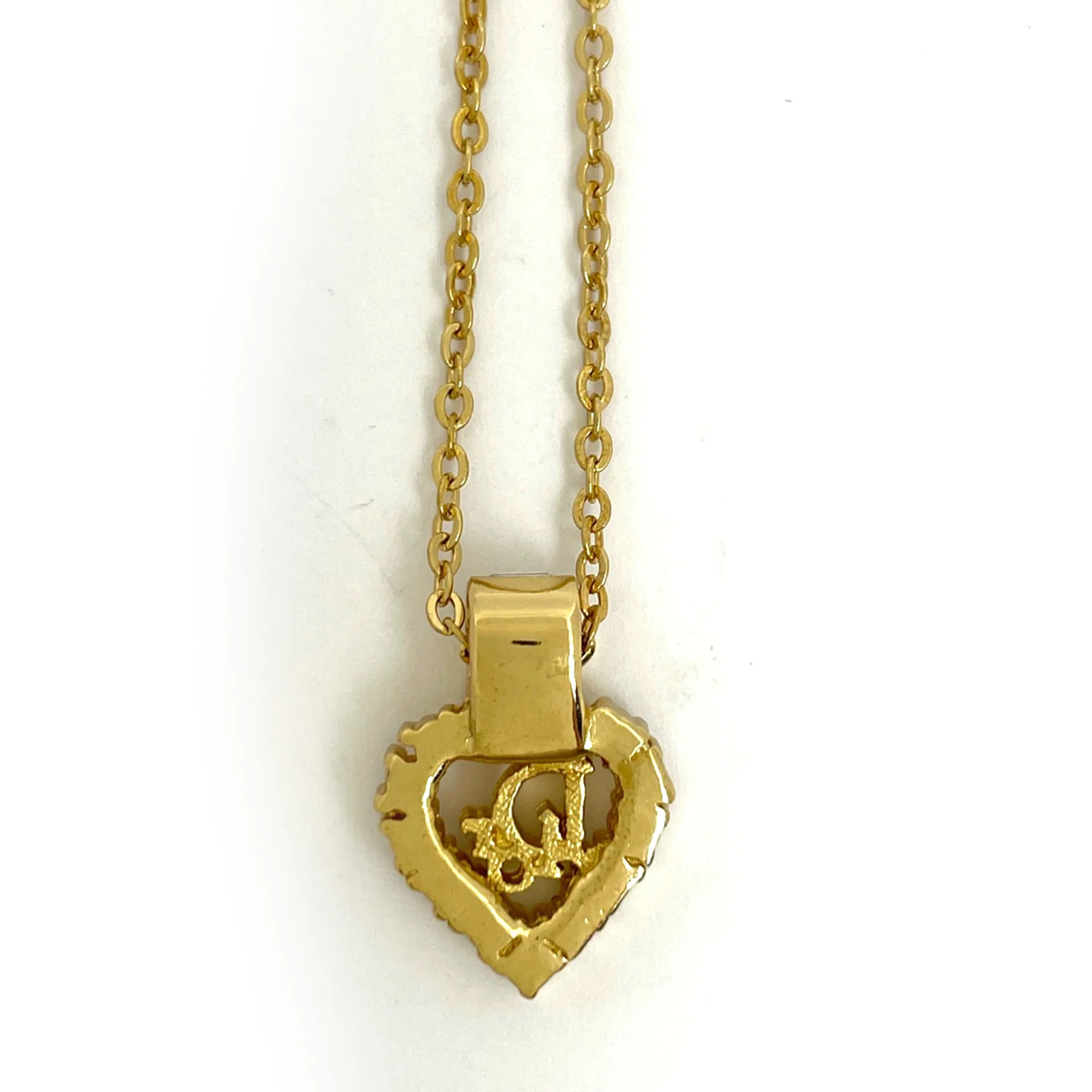 Pendant Necklace Gold with Rhinestone - Image 2
