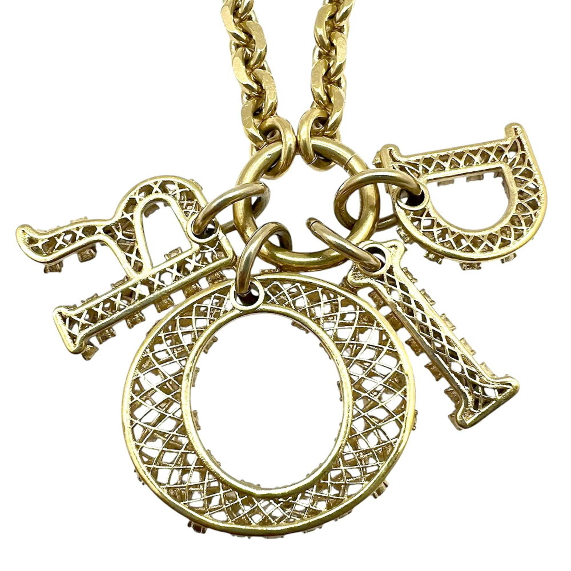 Pendant Necklace Gold with Rhinestone and Pearl - Image 5