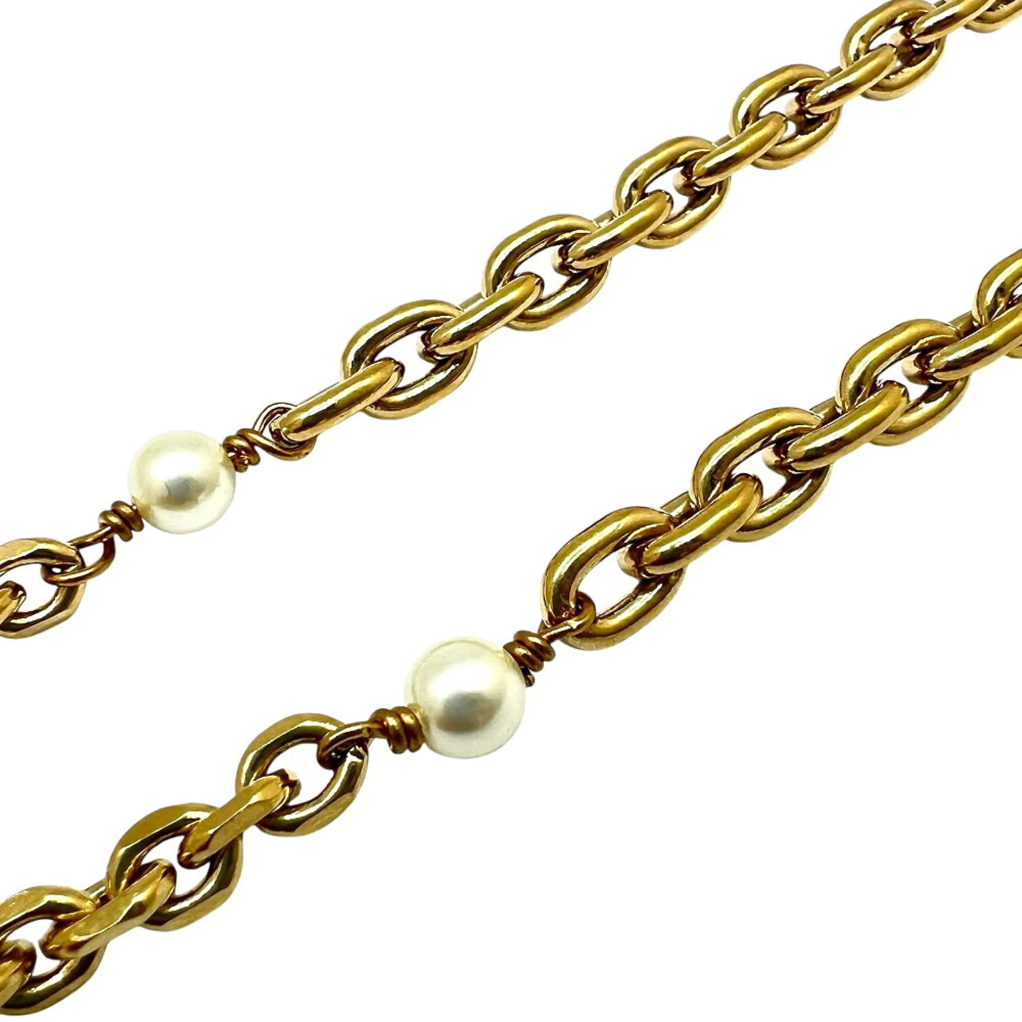 Pendant Necklace Gold with Rhinestone and Pearl - Image 6
