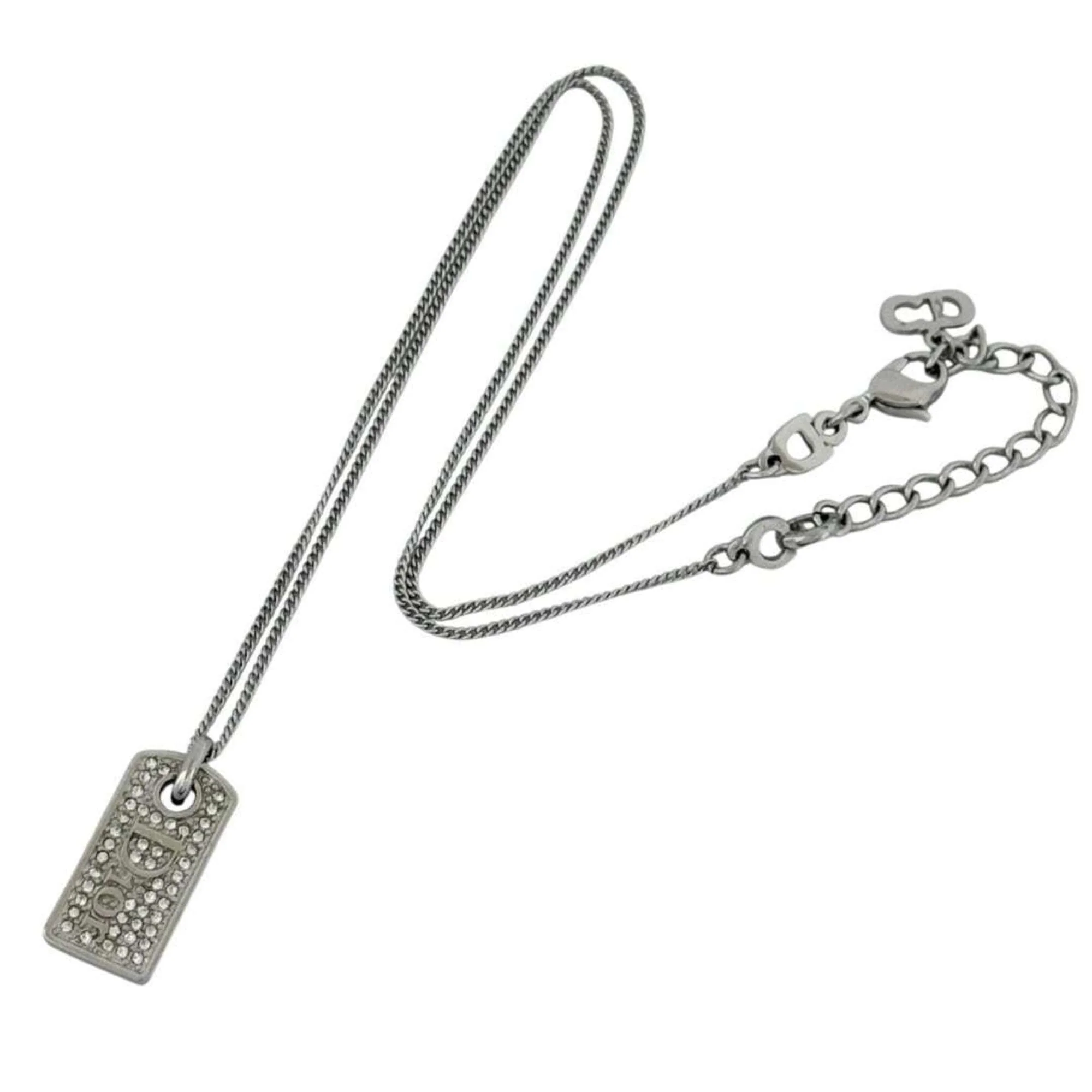 Pendant Necklace Metal and Rhinestone - Image 2