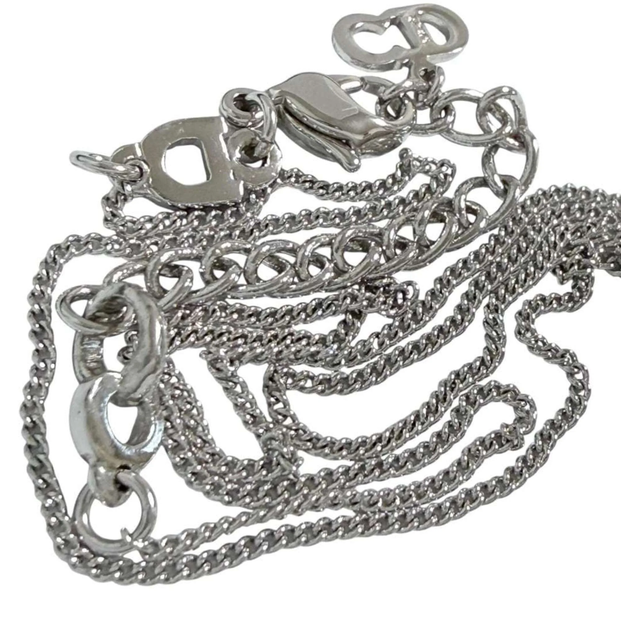 Pendant Necklace Metal and Rhinestone - Image 3