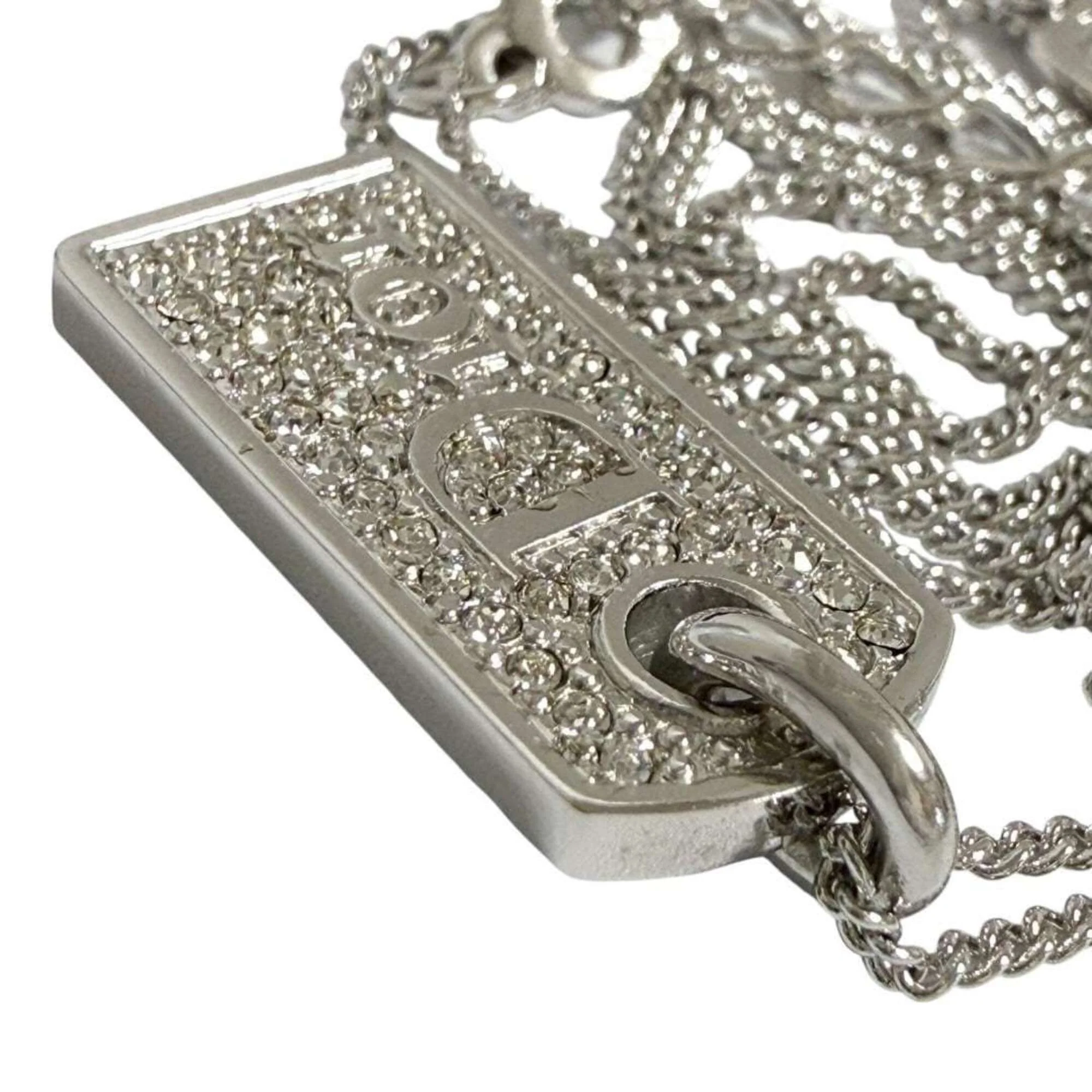 Pendant Necklace Metal and Rhinestone - Image 4
