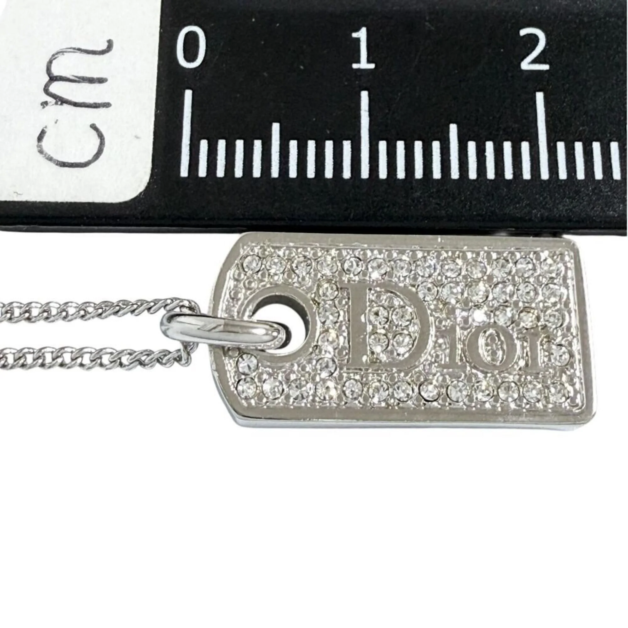 Pendant Necklace Metal and Rhinestone - Image 9