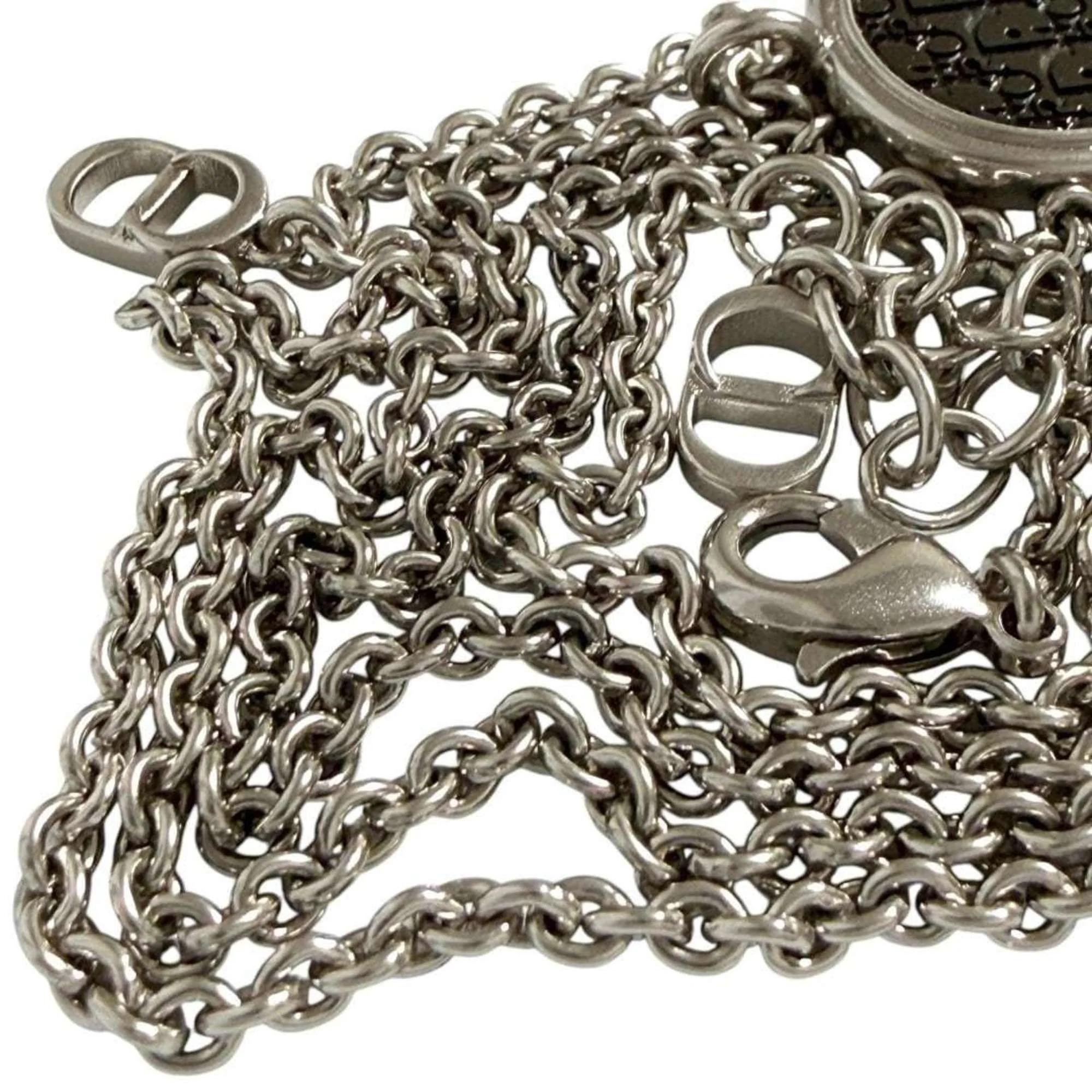 Pendant Necklace Metal Black and Silver - Image 5