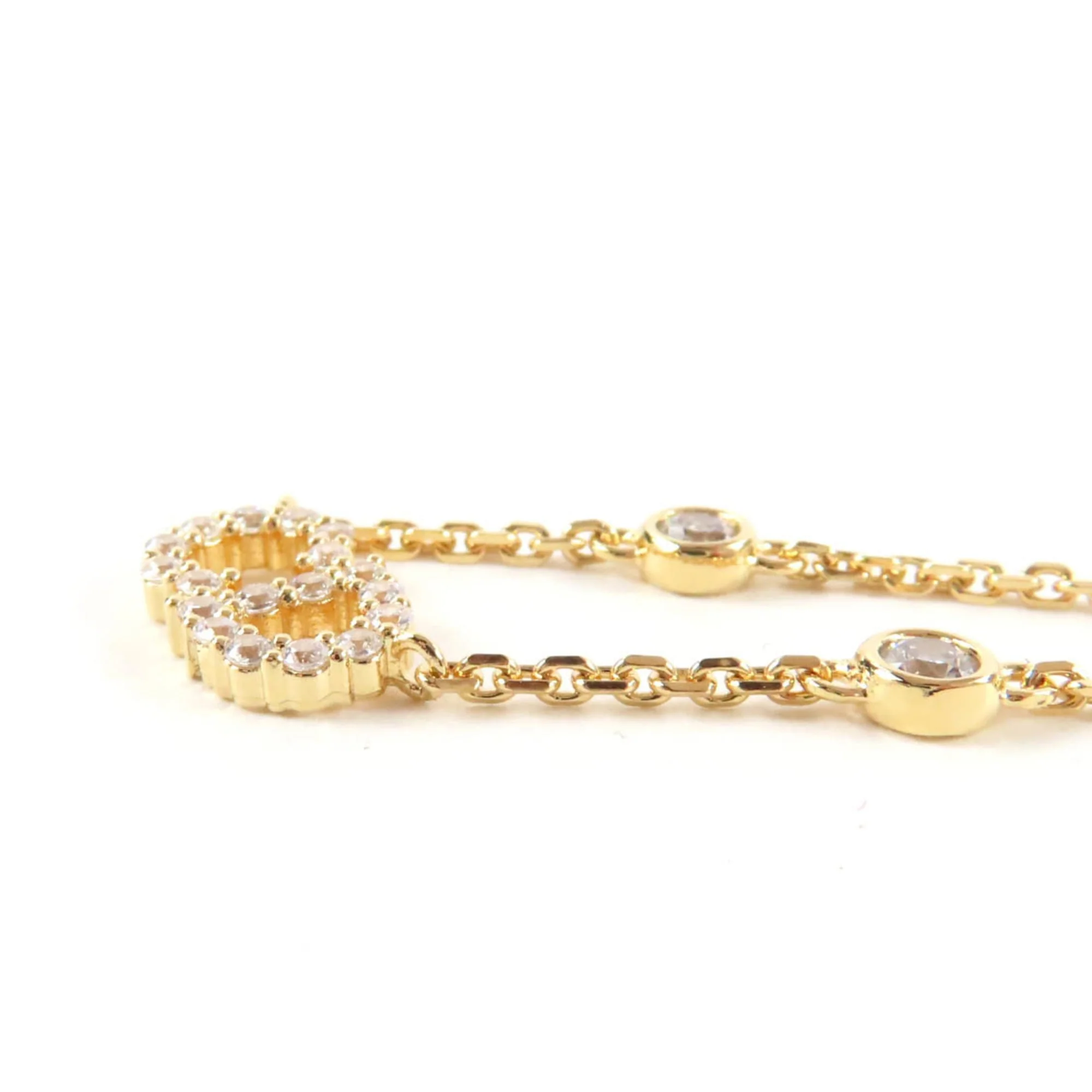 Pendant Necklace With Rhinestone Gold White - Image 6