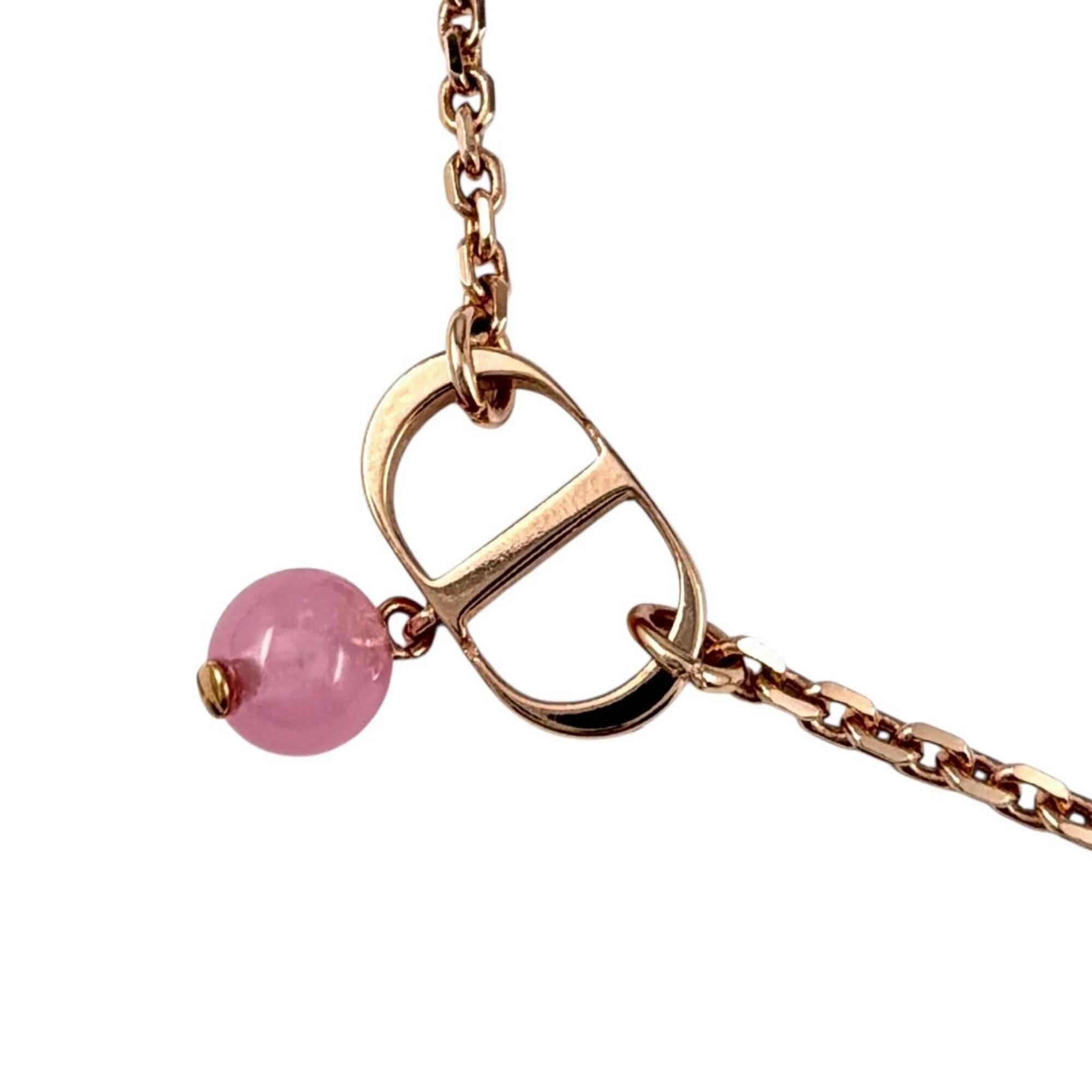Petit CD Pendant Necklace Rose Gold With Diamond