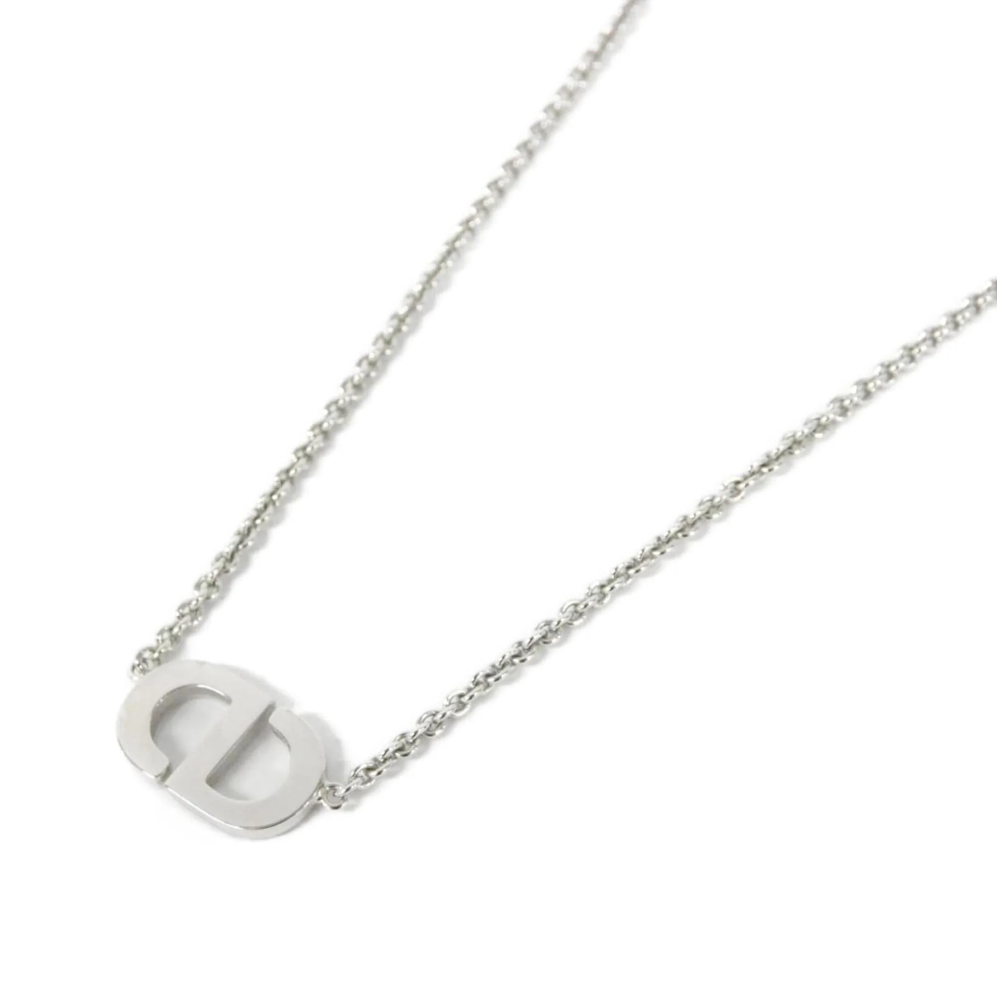 Petite CD Pendant Necklace Silver Clear - Image 3