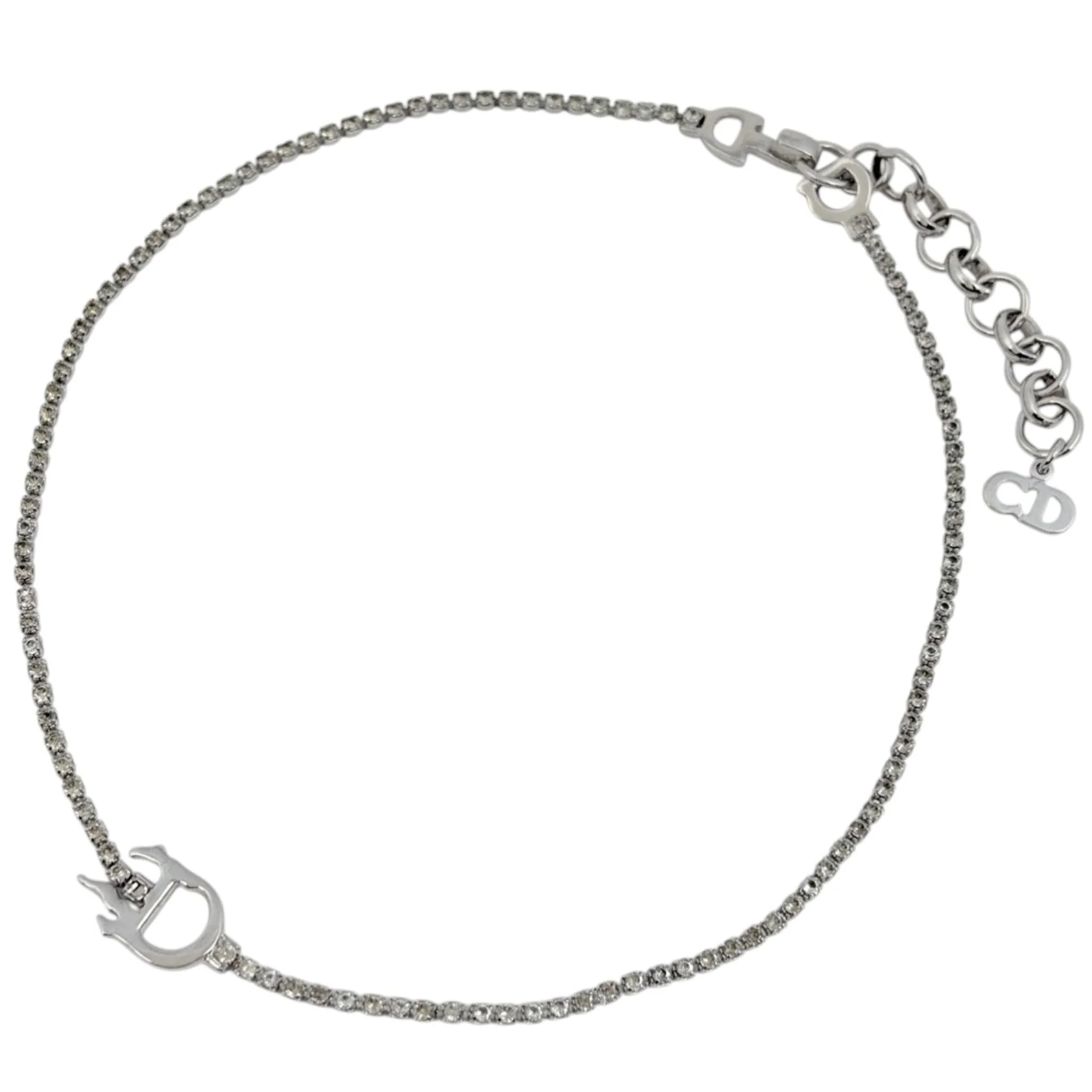 Rhinestone Pendant Necklace Sterling Silver
