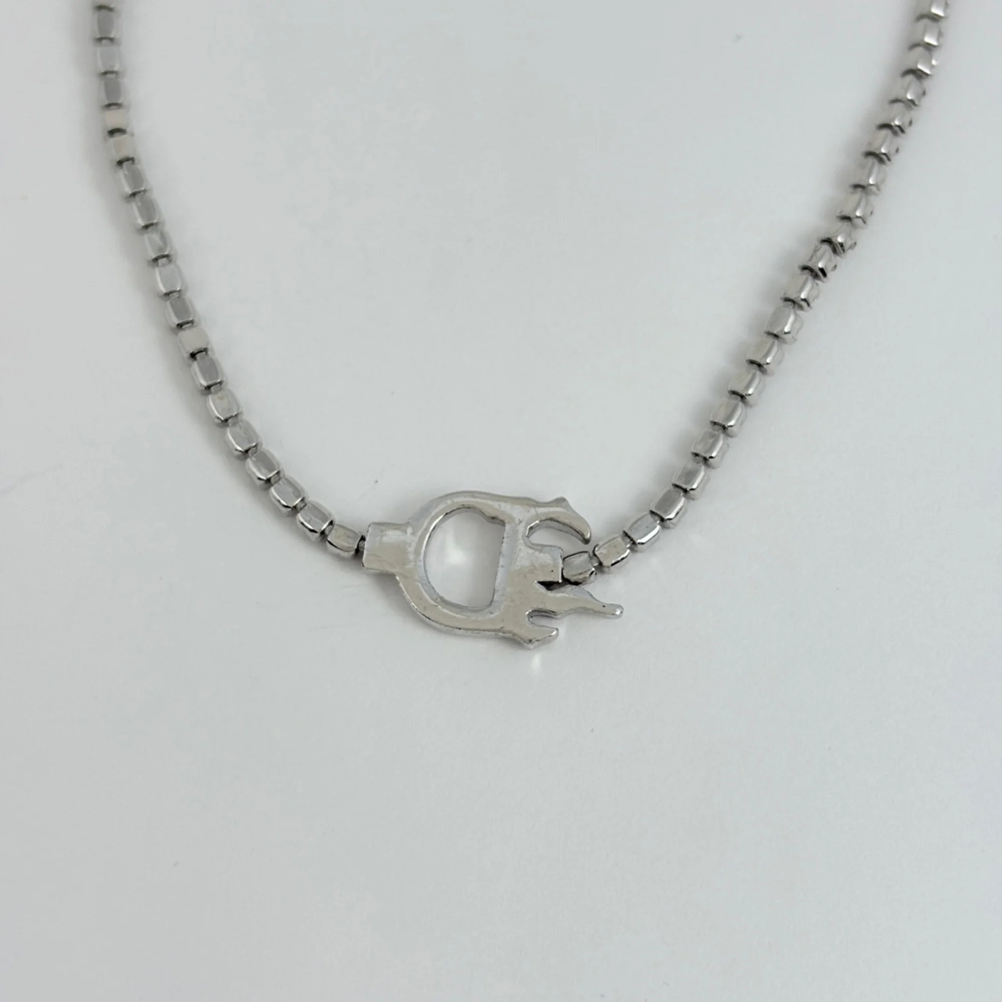 Rhinestone Pendant Necklace Sterling Silver - Image 2