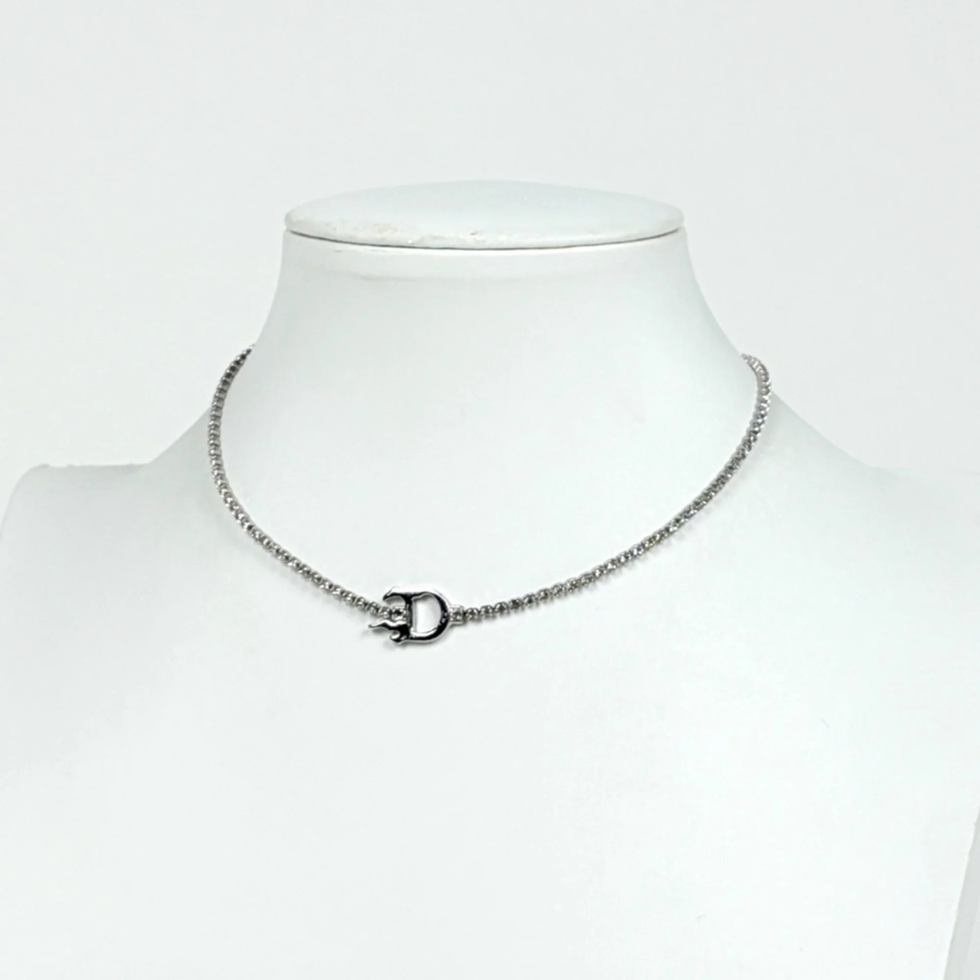 Rhinestone Pendant Necklace Sterling Silver - Image 4