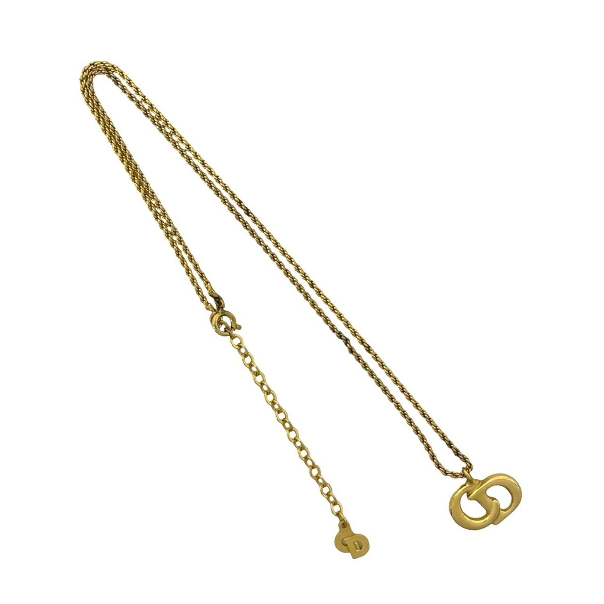 Vintage CD Pendant Necklace Gold
