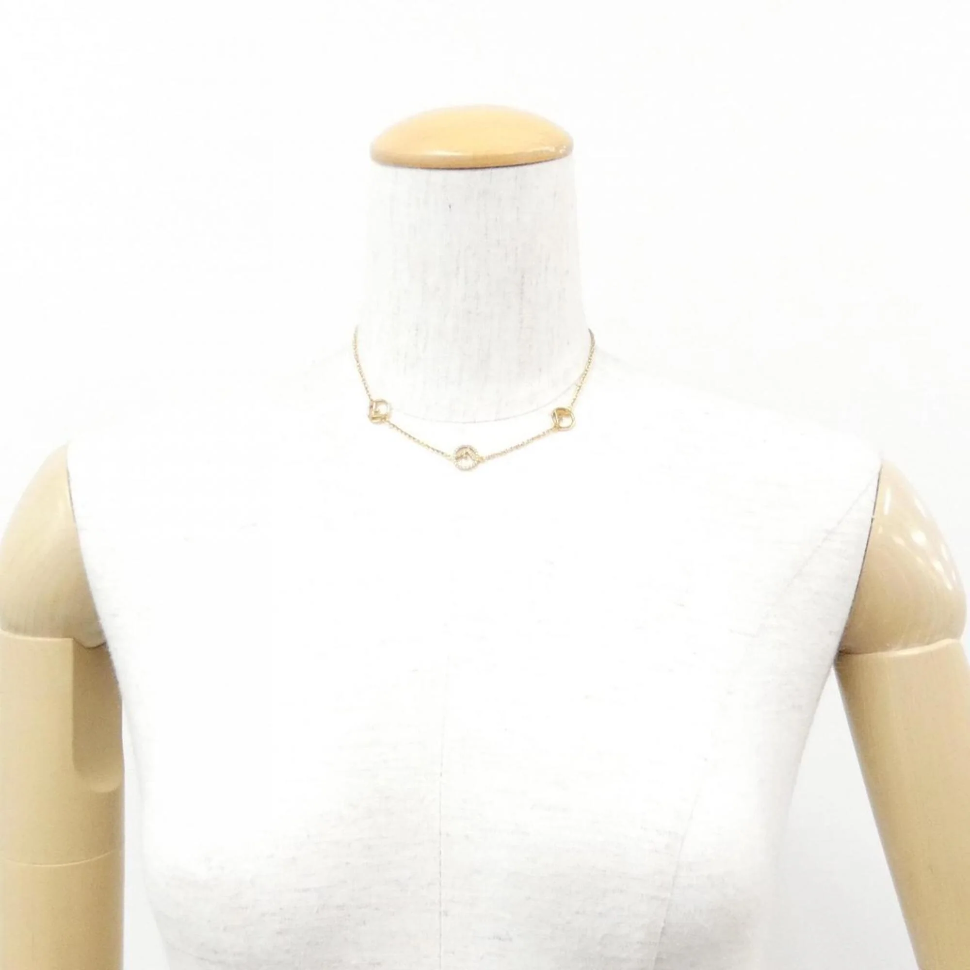 Pendant Necklace Clear and Gold - Image 5
