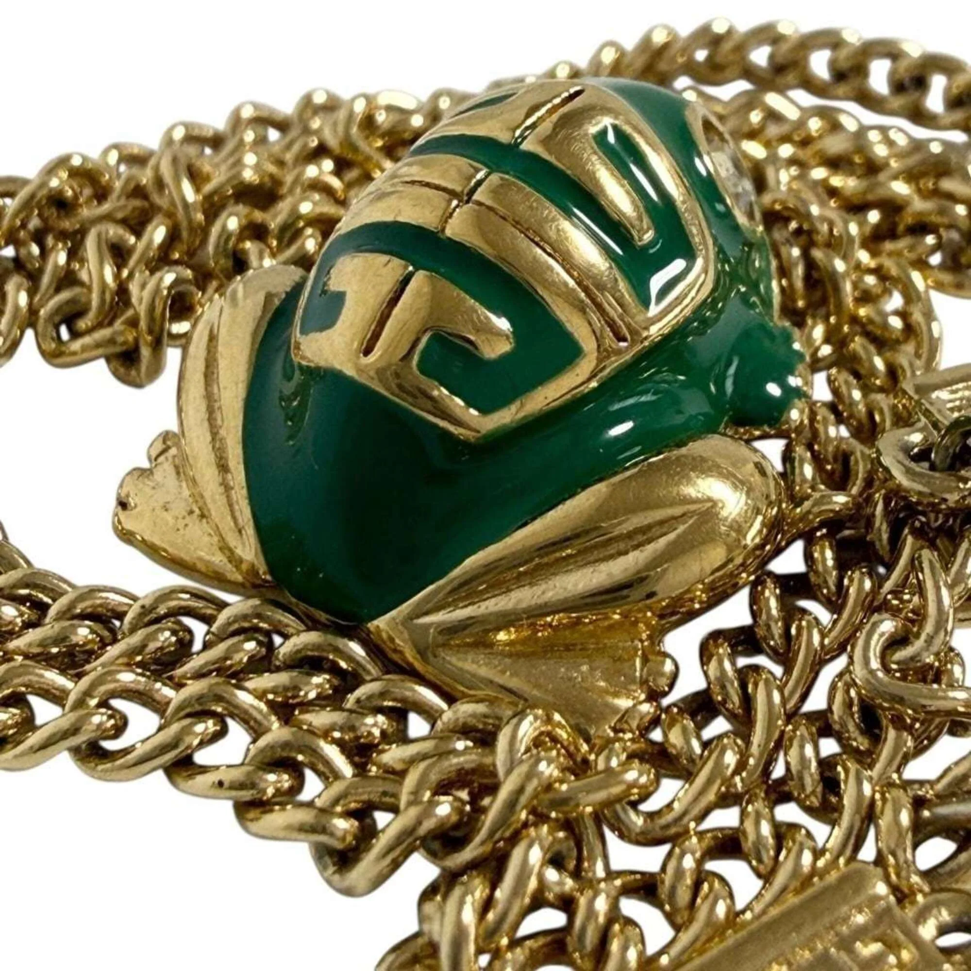 Frog Pendant Necklace Metal and Rhinestone - Image 5