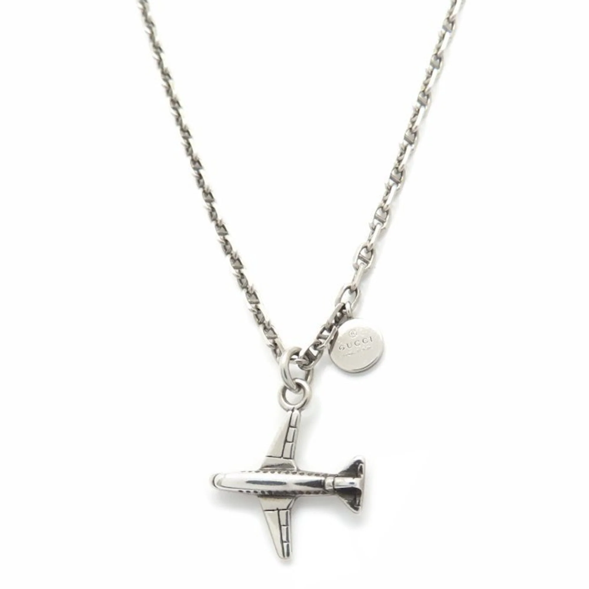 Airplane Pendant Necklace Sterling Silver
