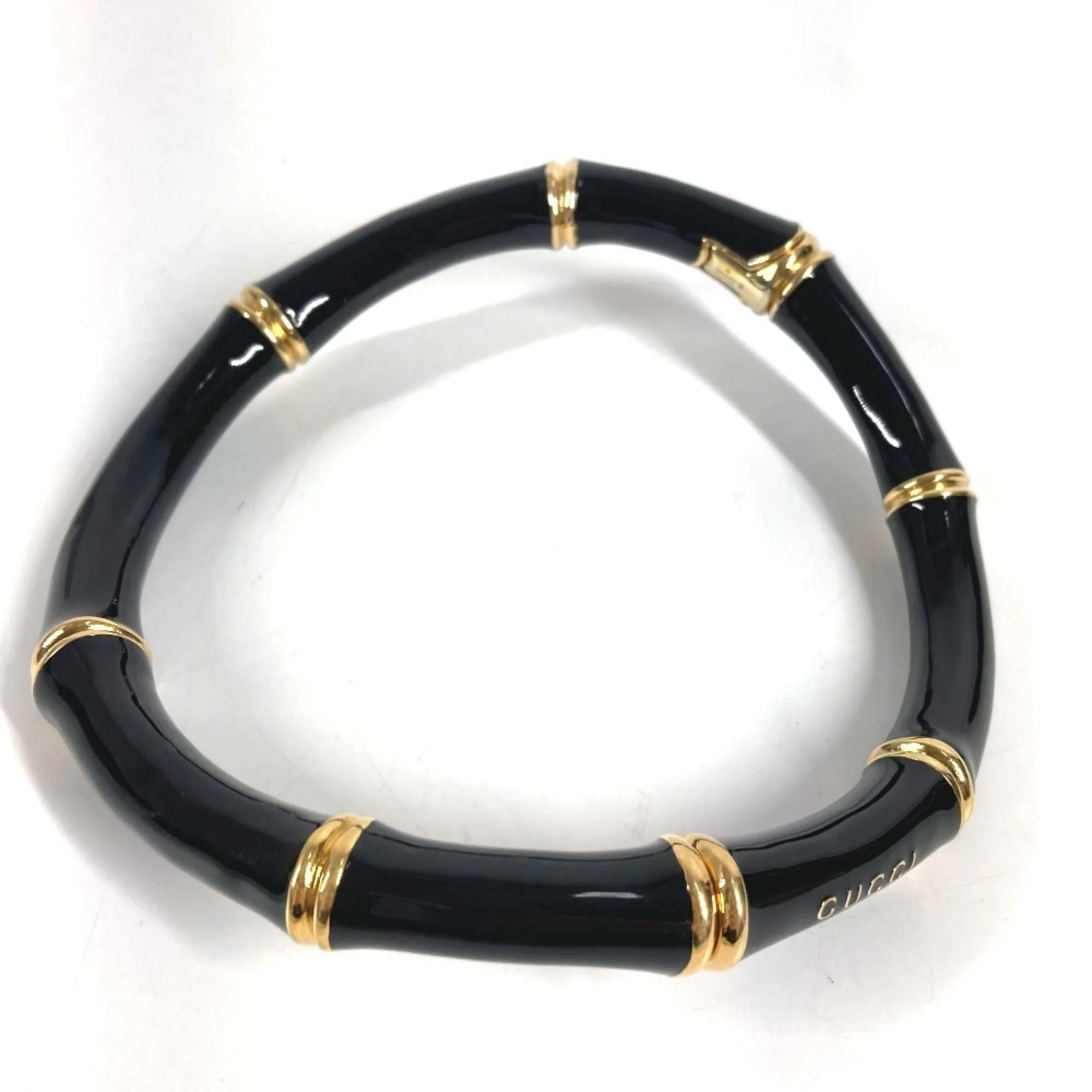 Bamboo Choker Necklace Aluminum Black and Gold