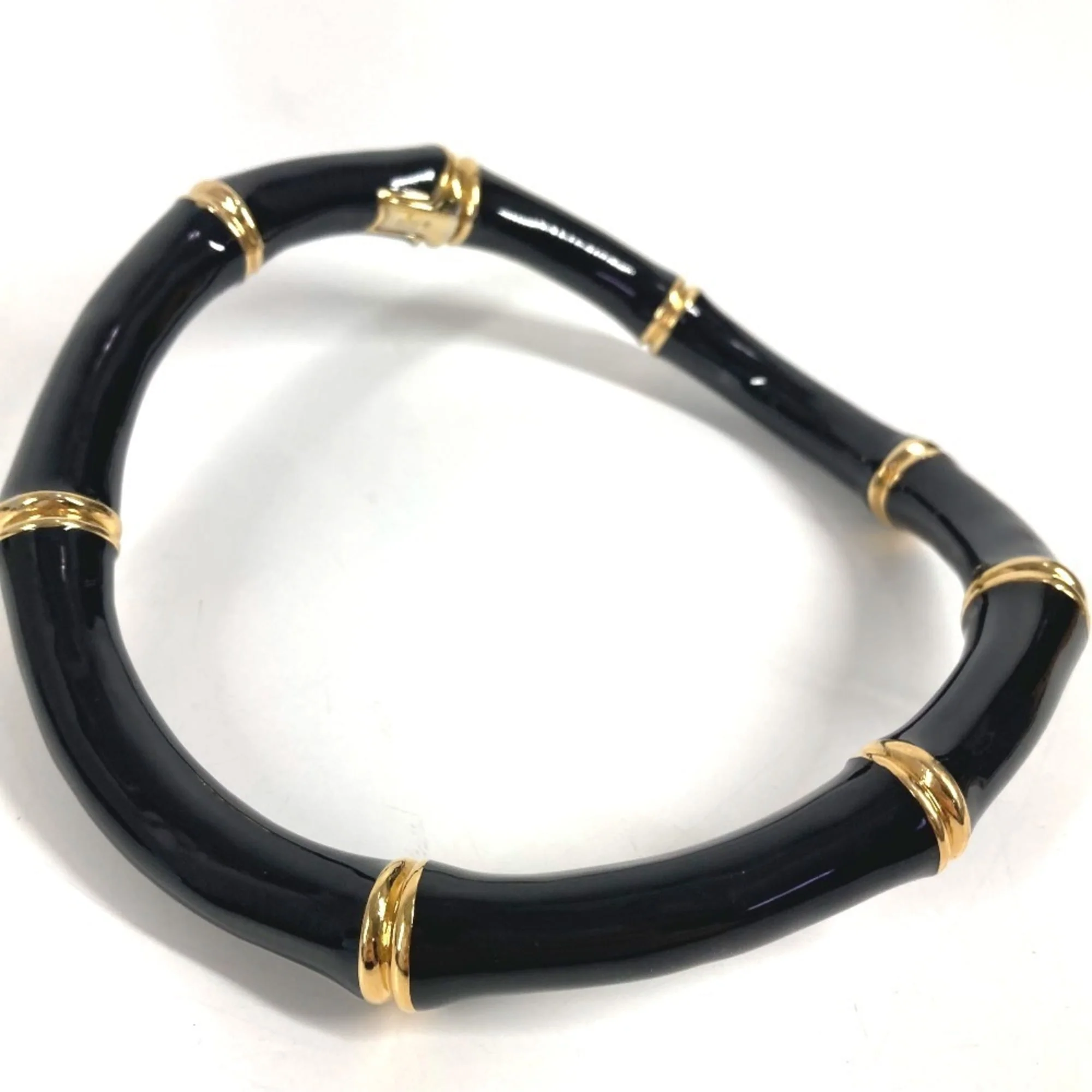 Bamboo Choker Necklace Aluminum Black and Gold - Image 3