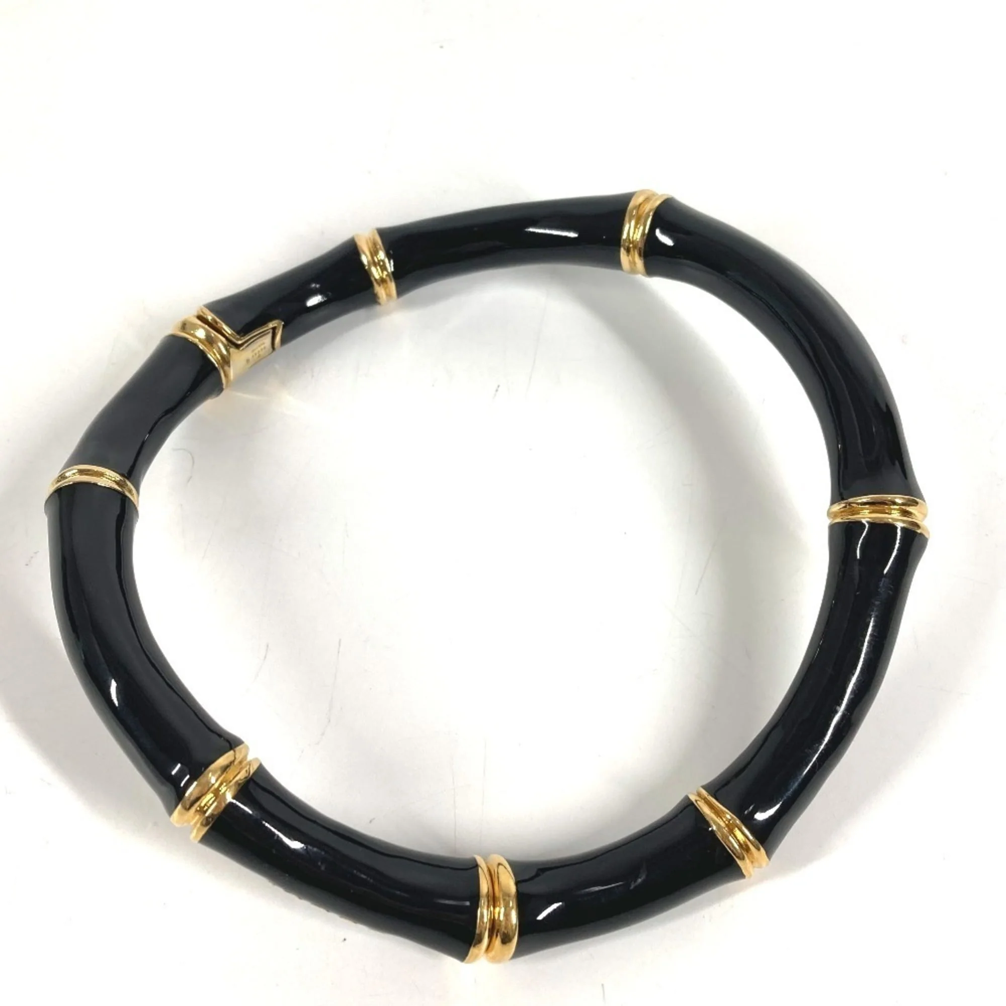 Bamboo Choker Necklace Aluminum Black and Gold - Image 6