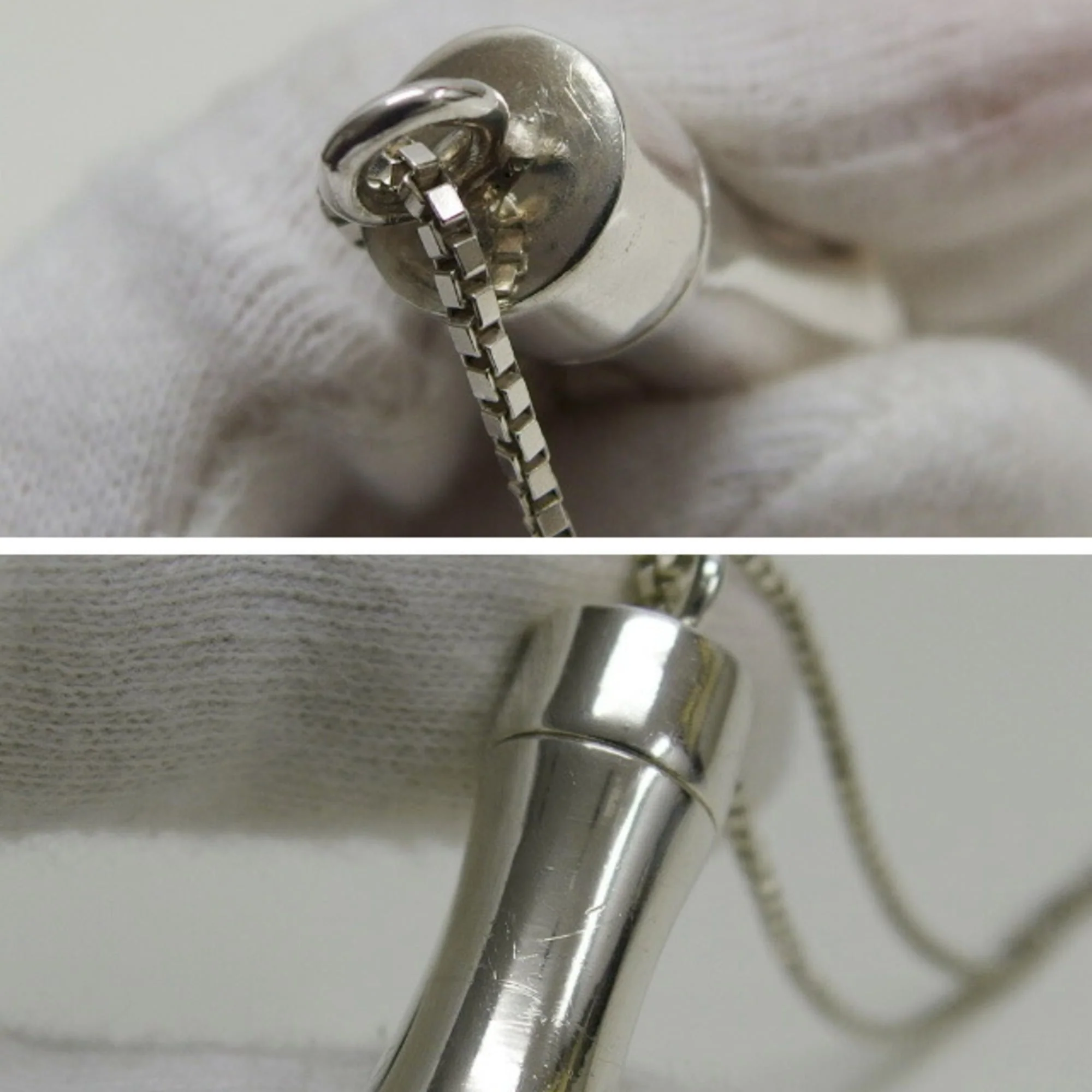 Bamboo Motif Pendant Necklace Sterling Silver - Image 8