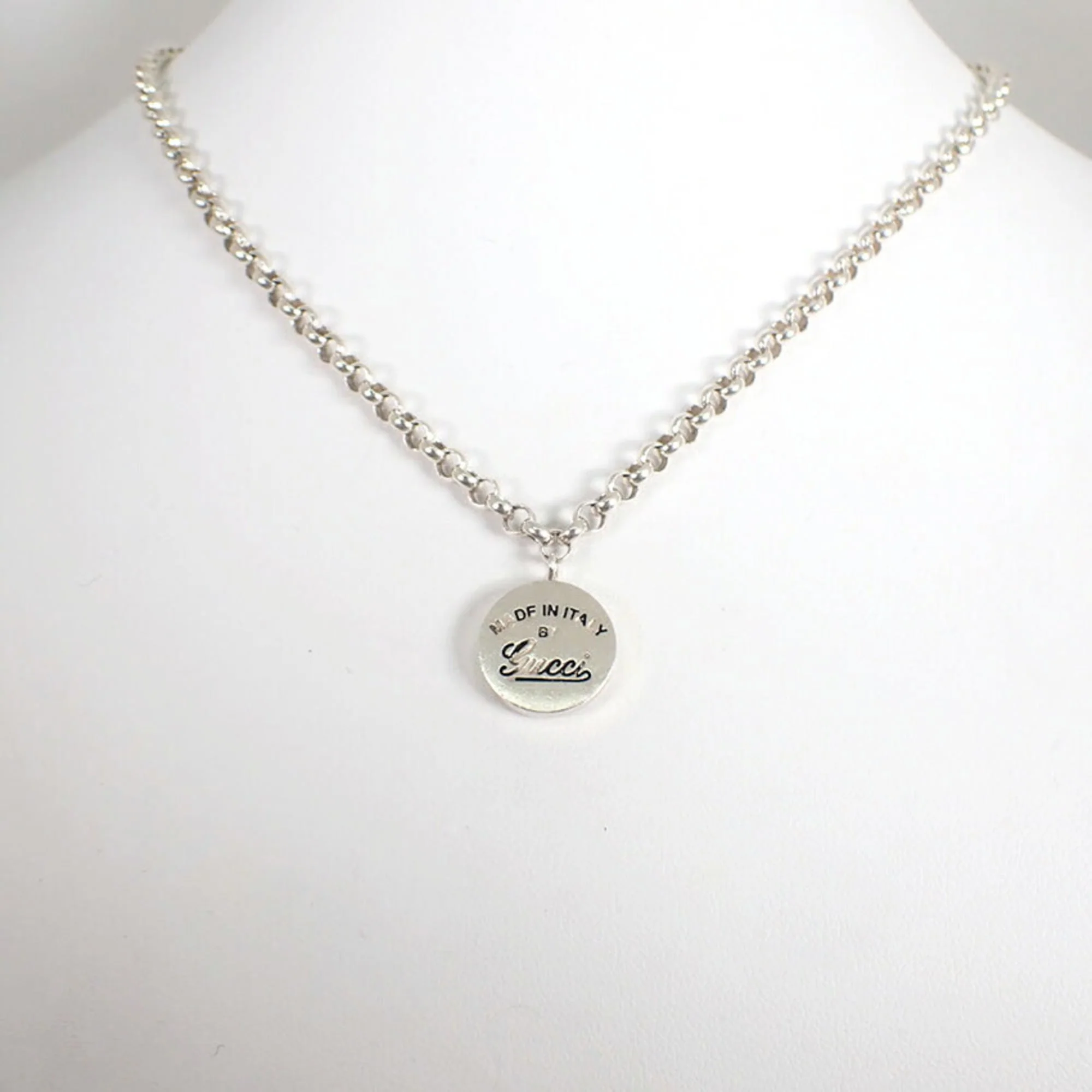 Circle Pendant Necklace Sterling Silver - Image 3
