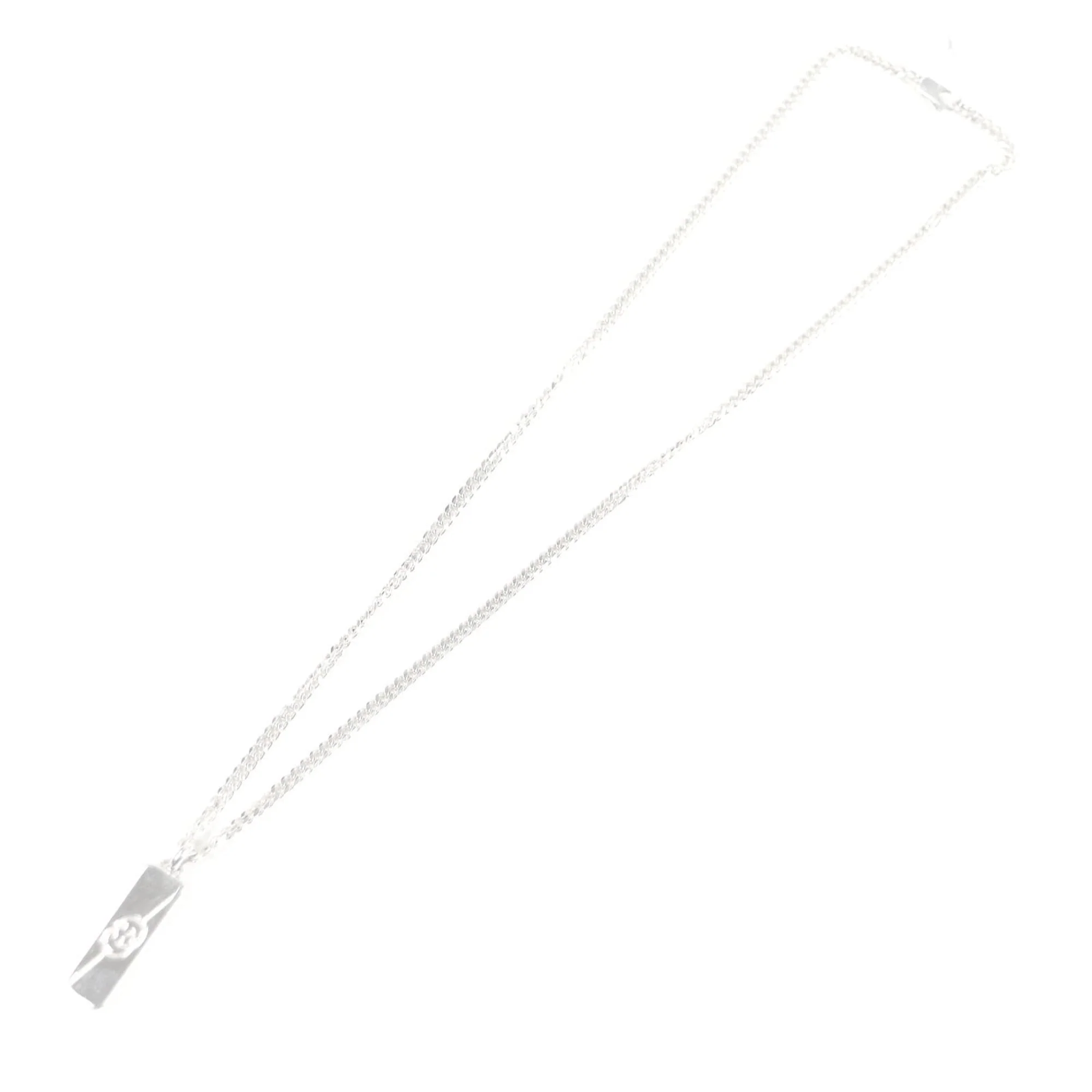 Diagonal Interlocking G Pendant Necklace Sterling Silver - Image 5