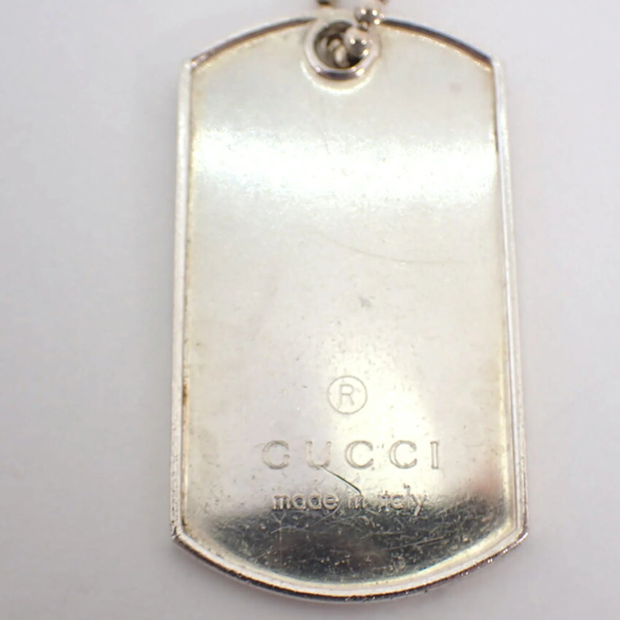 Dog Tag Plate Pendant Necklace Sterling Silver - Image 3