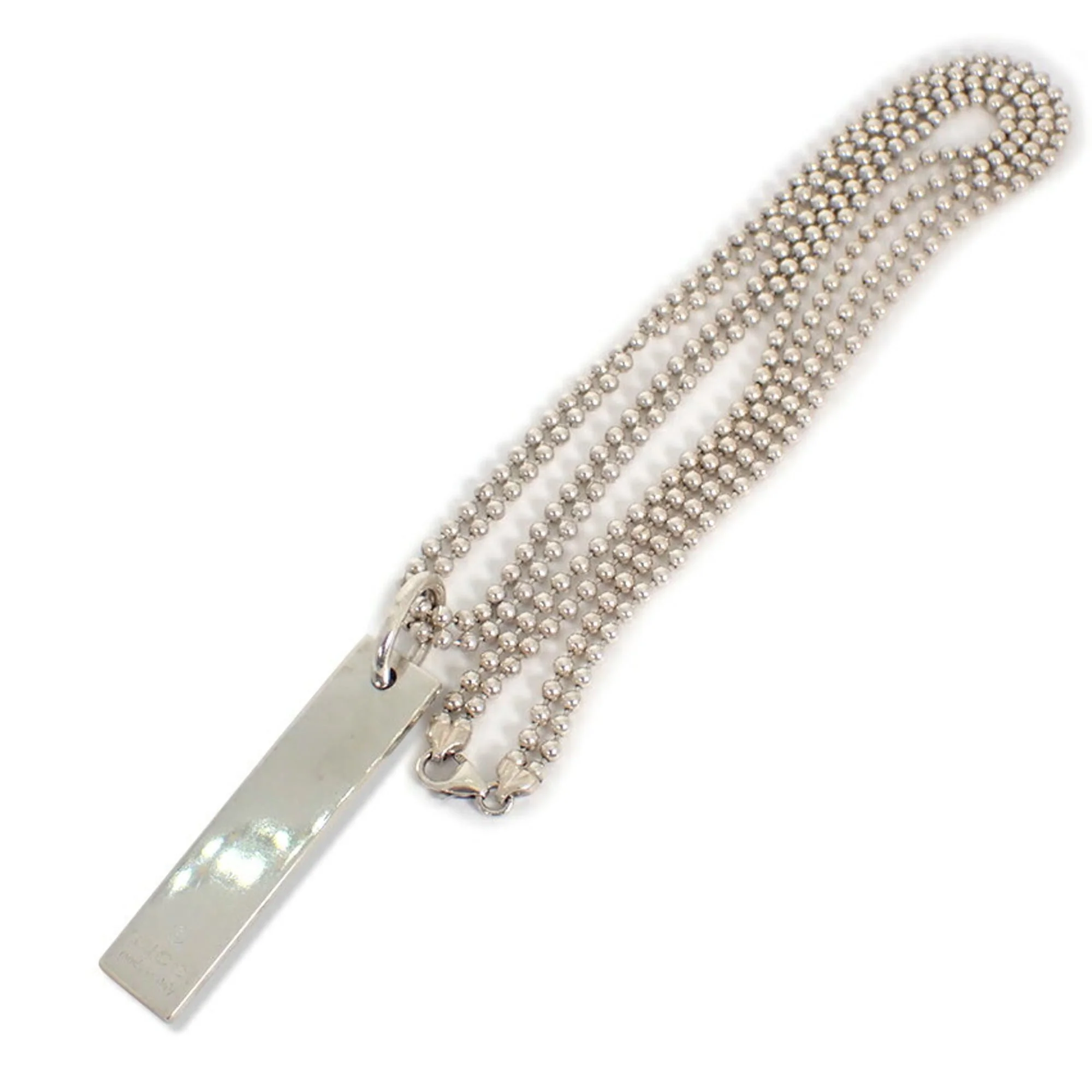 Double Ball Chain Pendant Necklace Sterling Silver - Image 2