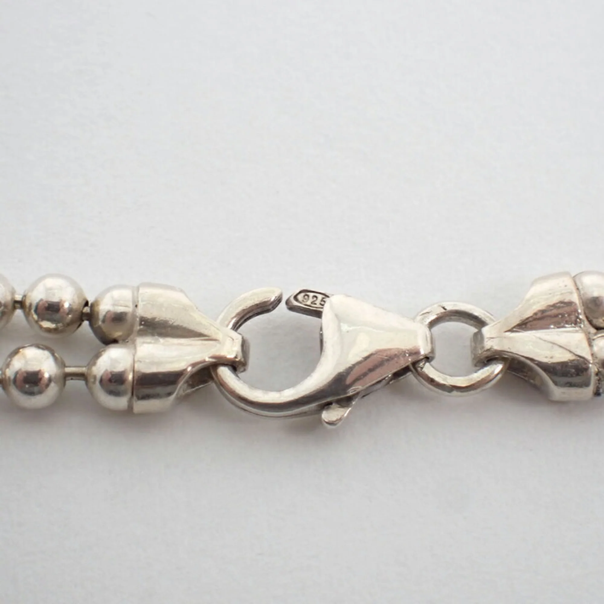 Double Ball Chain Pendant Necklace Sterling Silver - Image 7