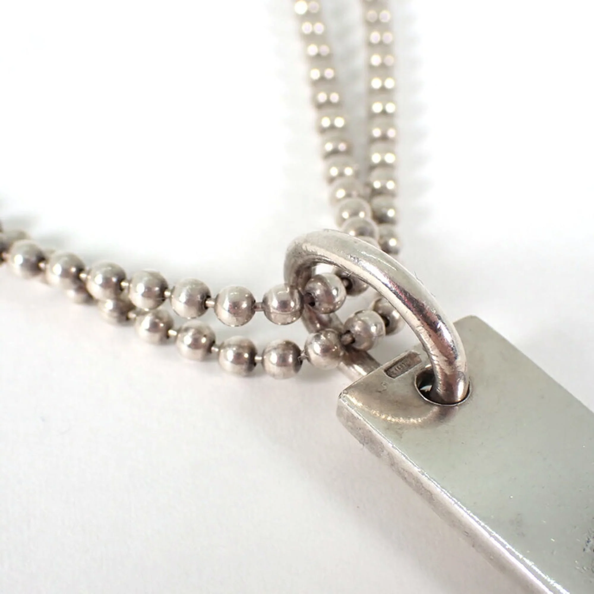 Double Ball Chain Pendant Necklace Sterling Silver - Image 5