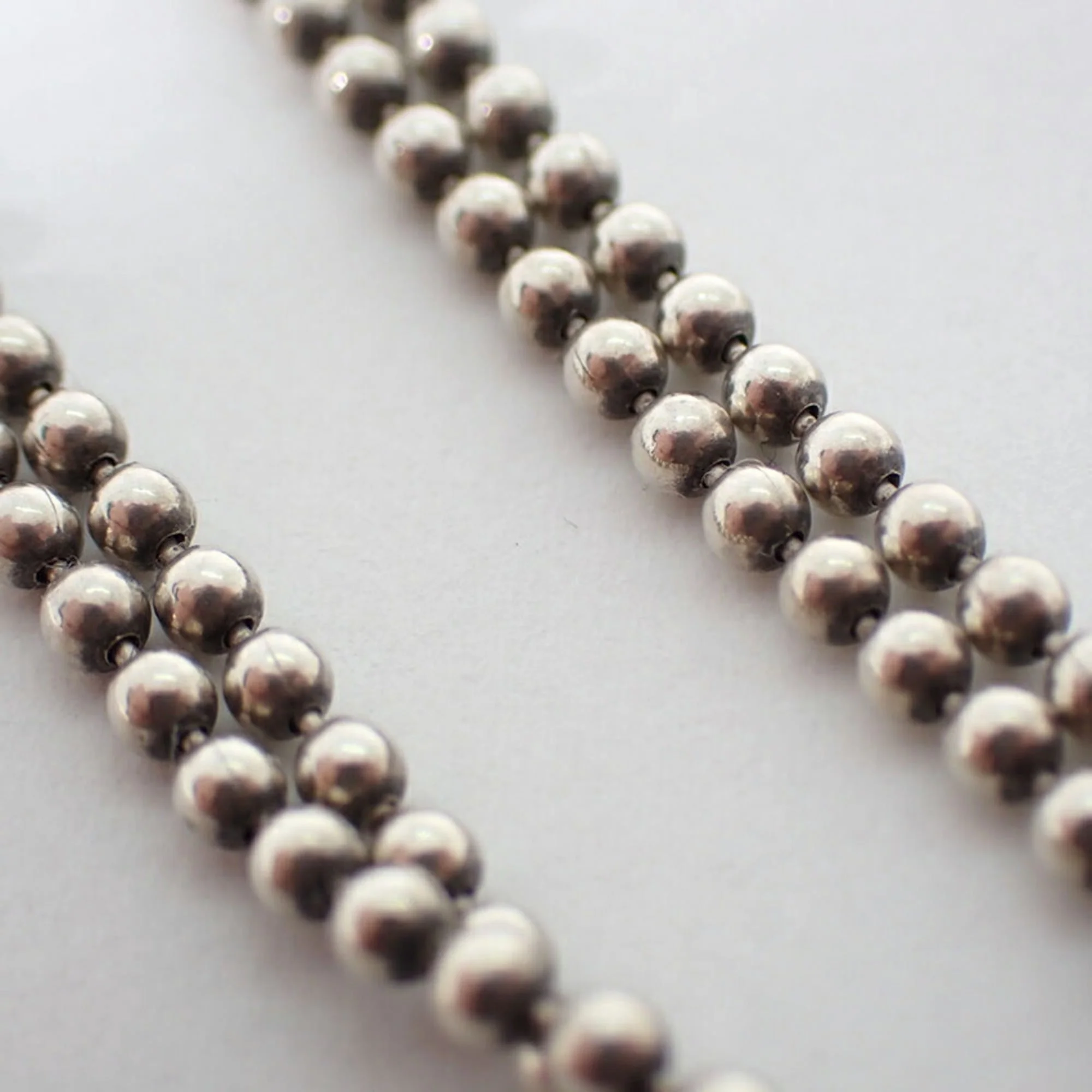 Double Ball Chain Pendant Necklace Sterling Silver - Image 7