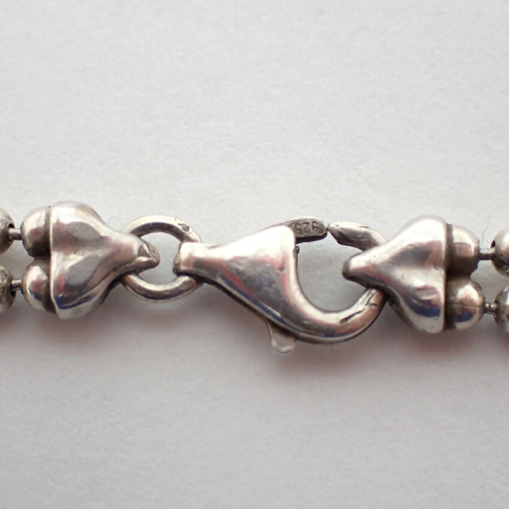Double Ball Chain Pendant Necklace Sterling Silver - Image 8