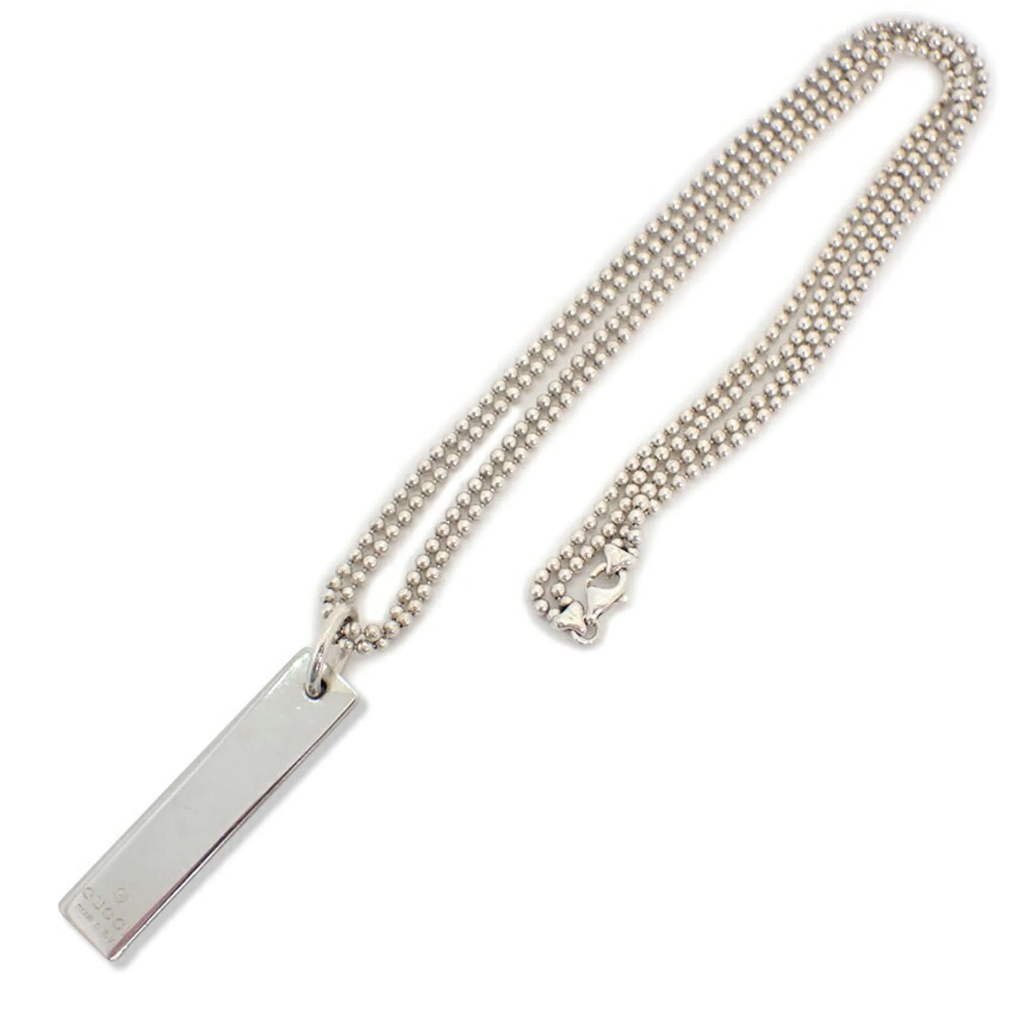Double Ball Chain Pendant Necklace Sterling Silver - Image 2