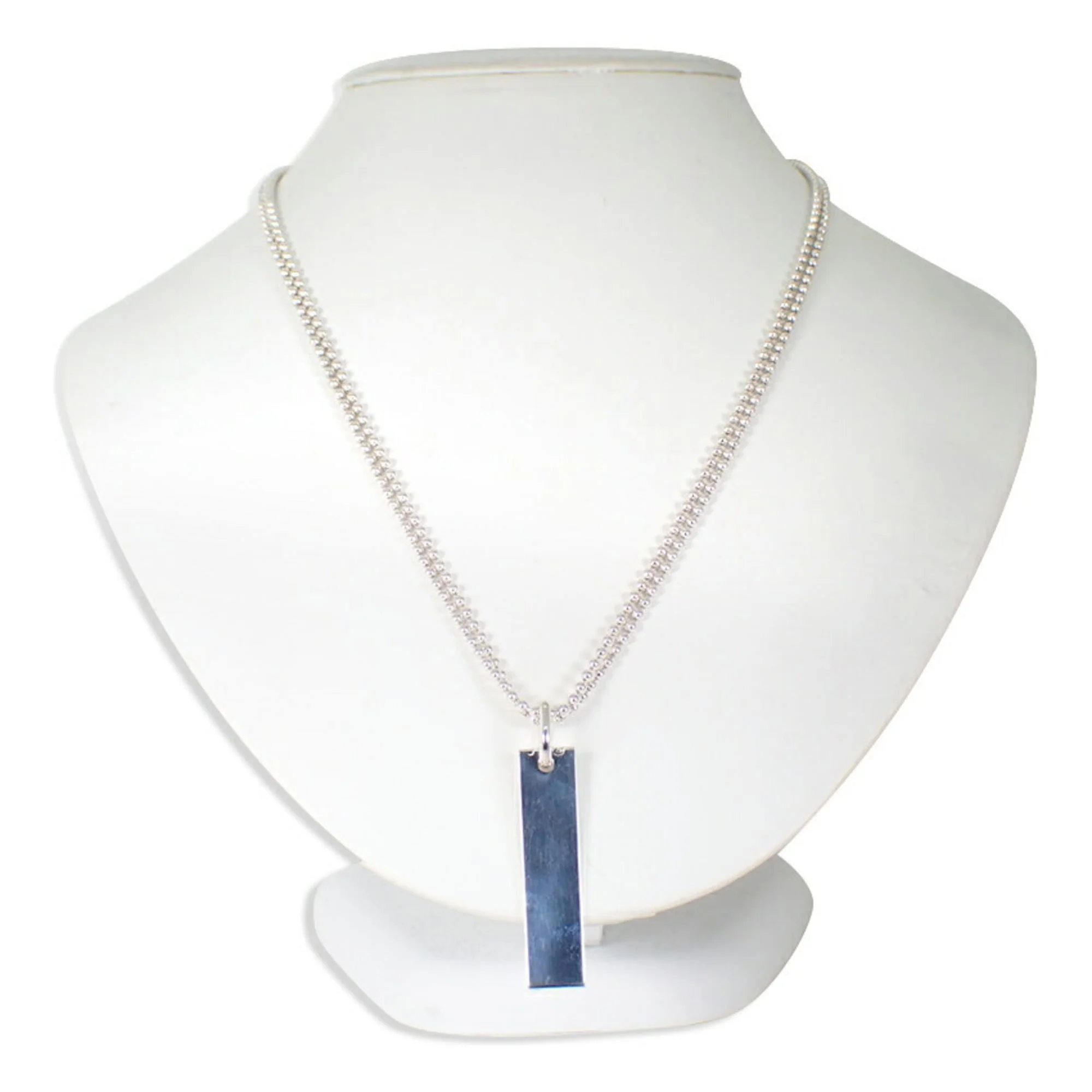 Double Ball Chain Pendant Necklace Sterling Silver - Image 2