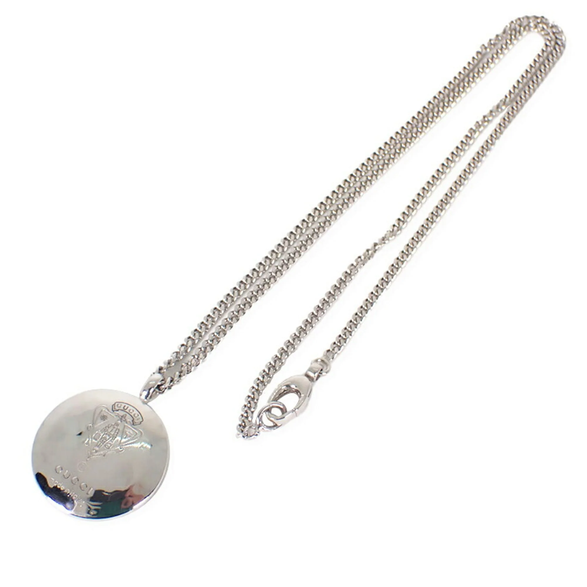 Emblem Crest Pendant Necklace Sterling Silver