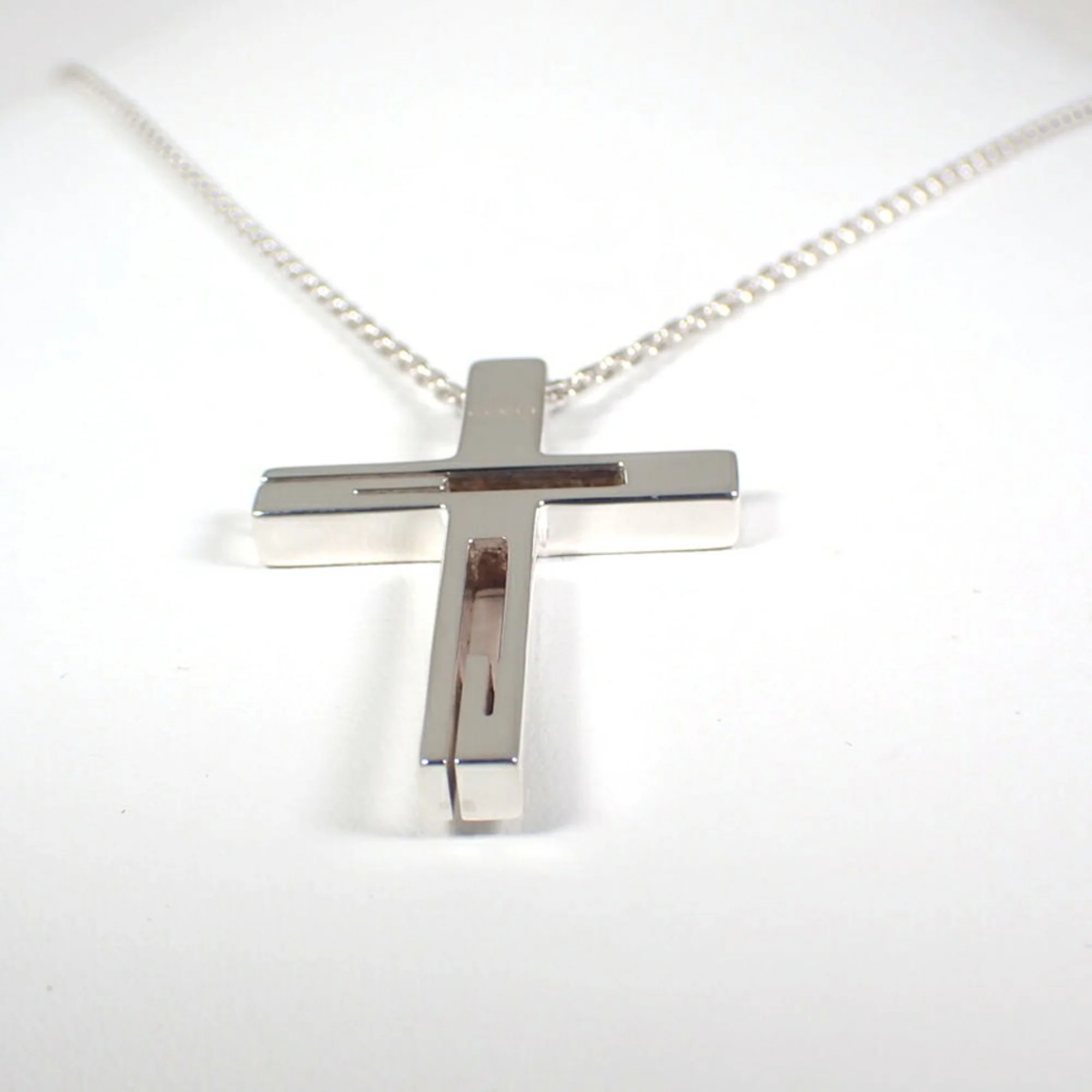 G Cross Pendant Necklace Sterling Silver - Image 5