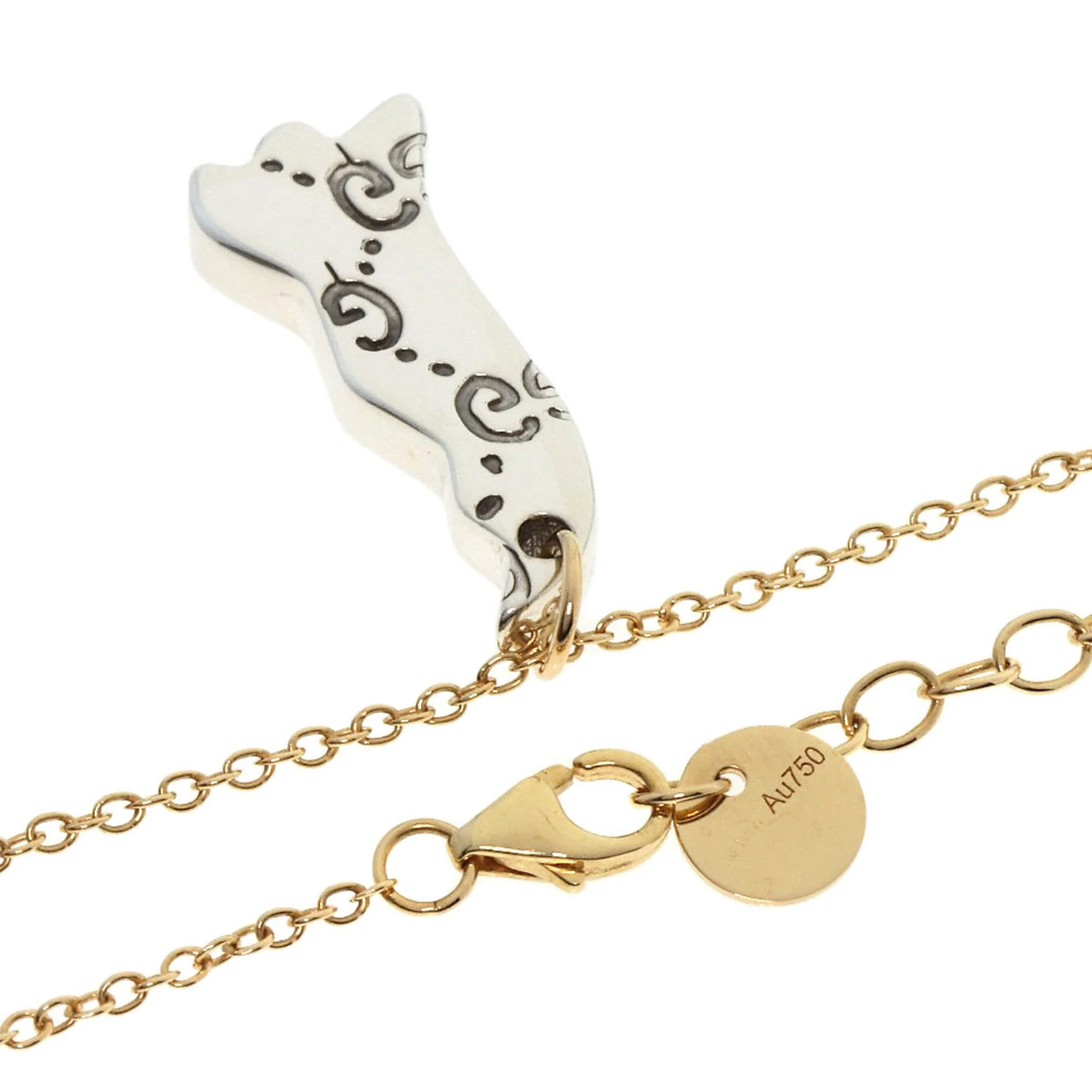 GG Ghost Pendant Necklace Sterling Silver and 18K Yellow Gold - Image 2