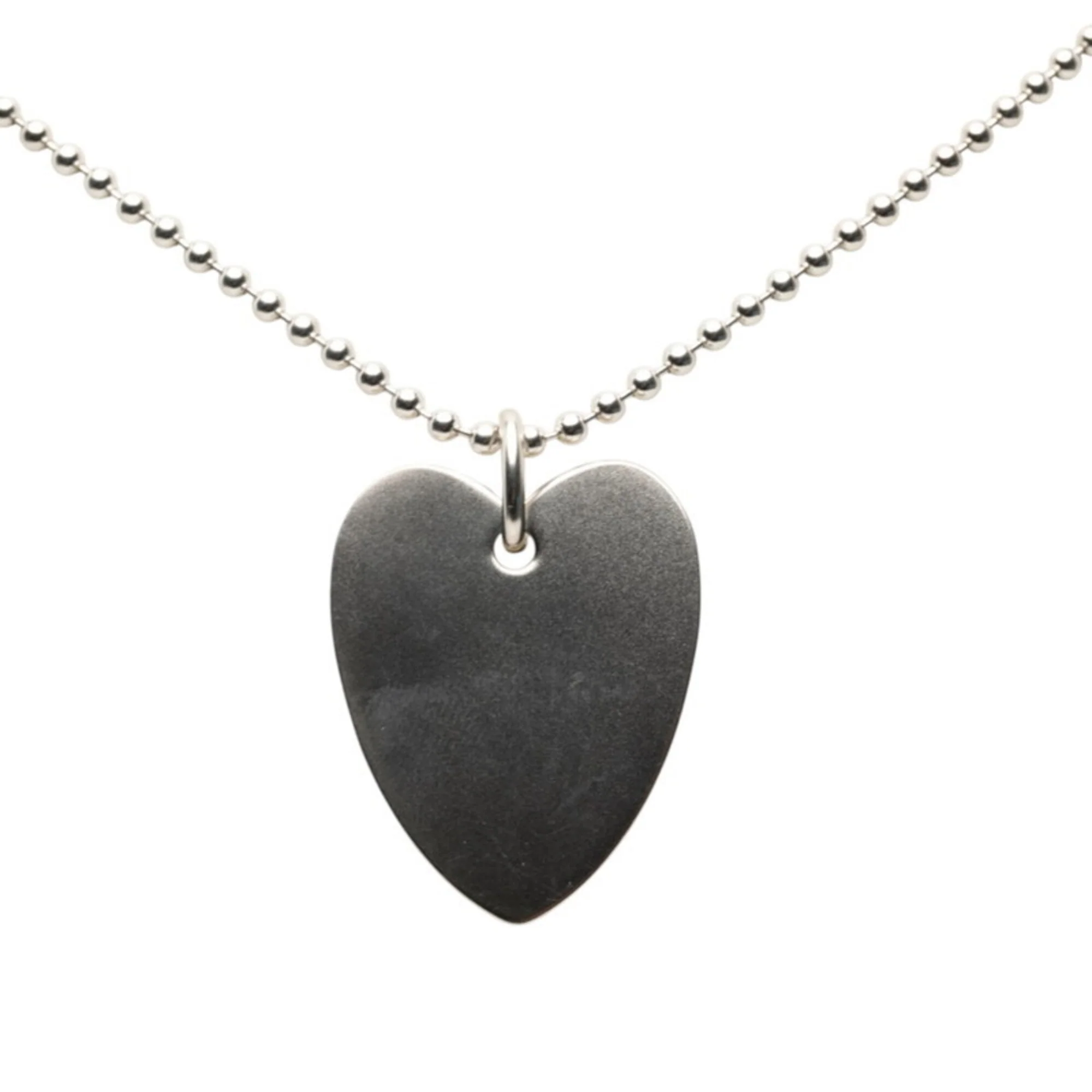 Heart Pendant Necklace Ball Chain Sterling Silver - Image 2