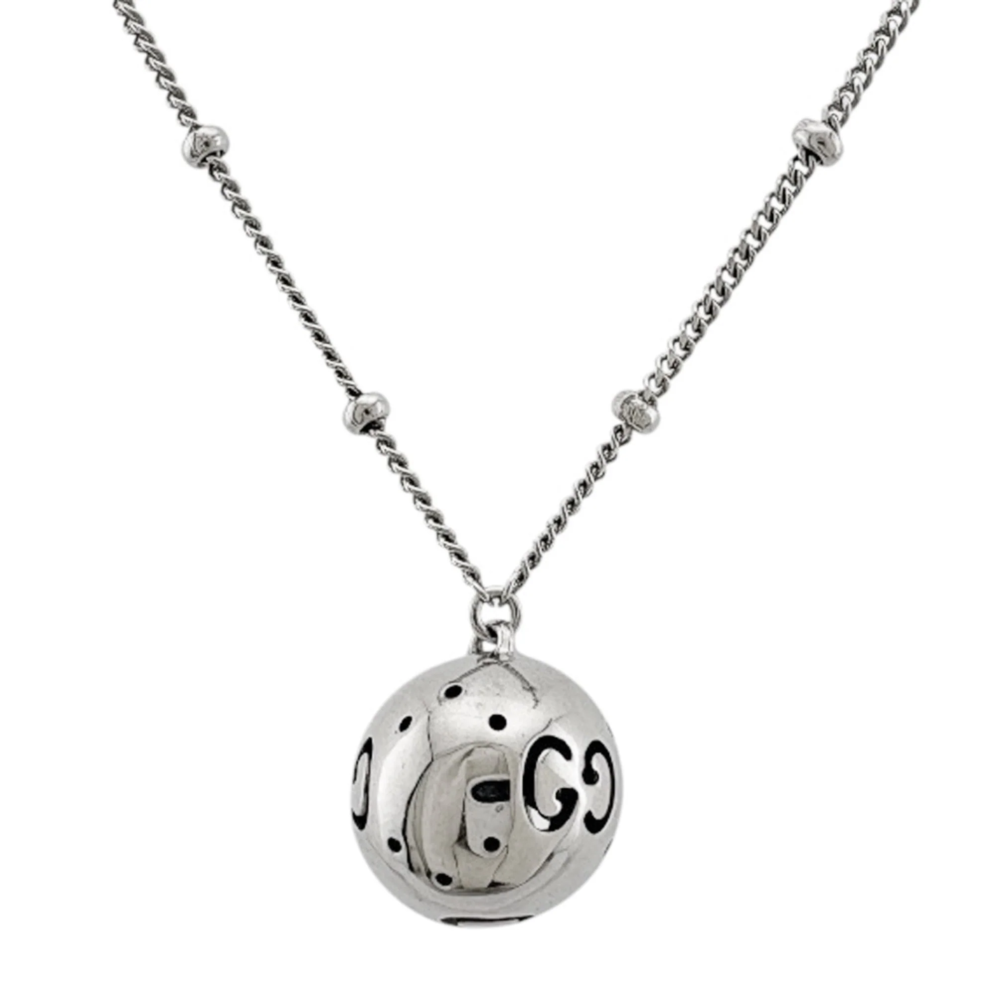 Icon Ball Pendant Necklace 18K White Gold