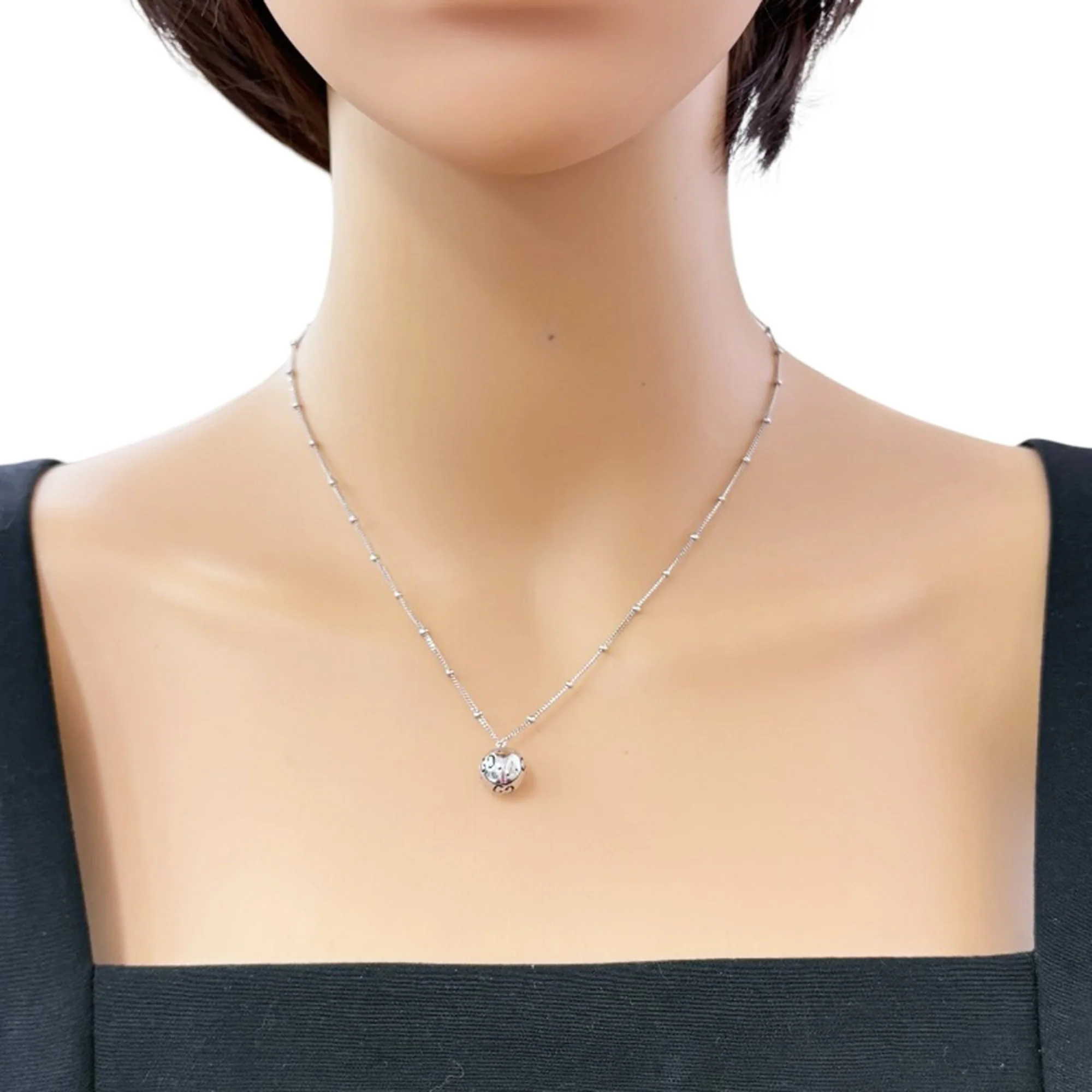 Icon Ball Pendant Necklace 18K White Gold - Image 2